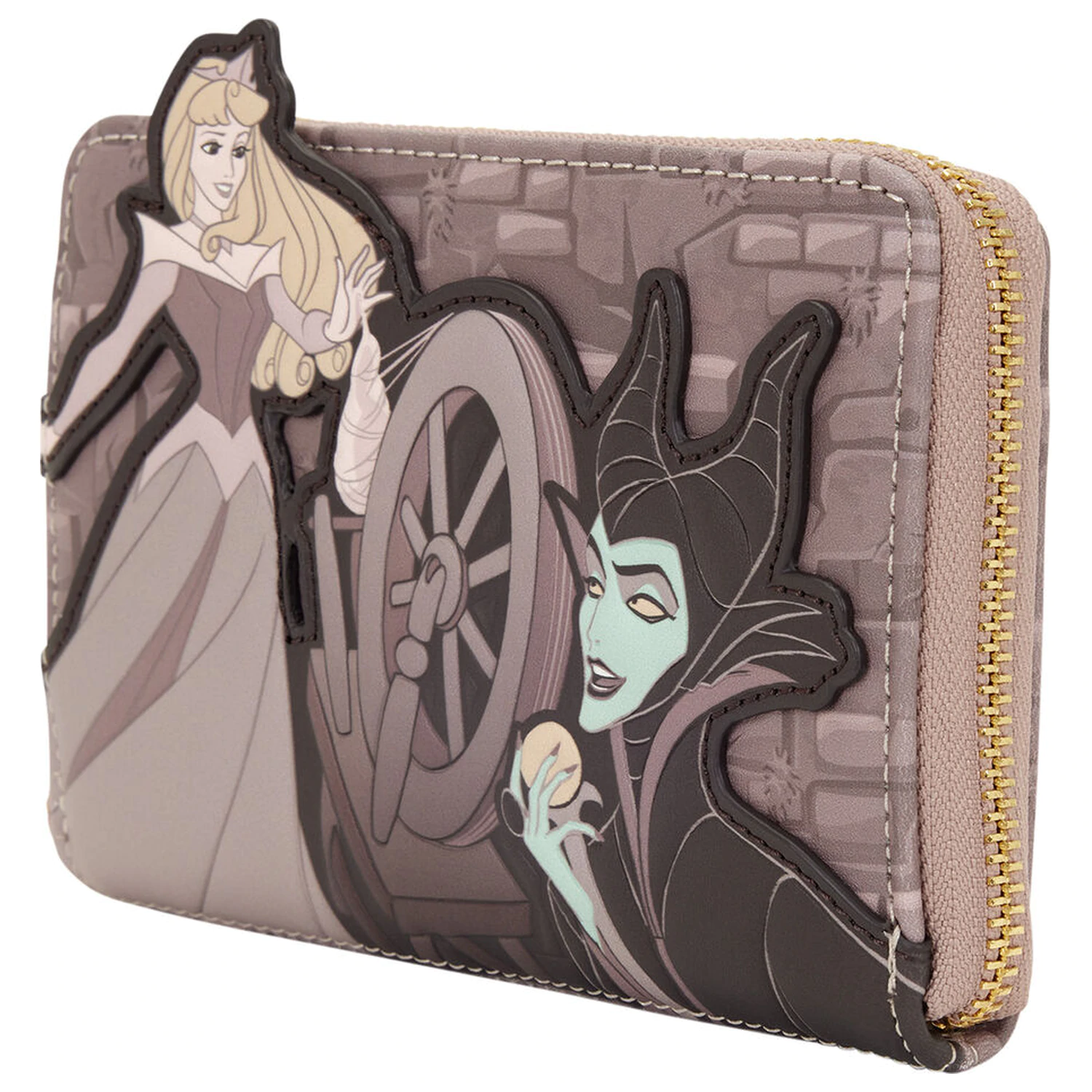 Loungefly Disney Sleeping Beauty & Maleficient Spinning Wheel wallet product photo