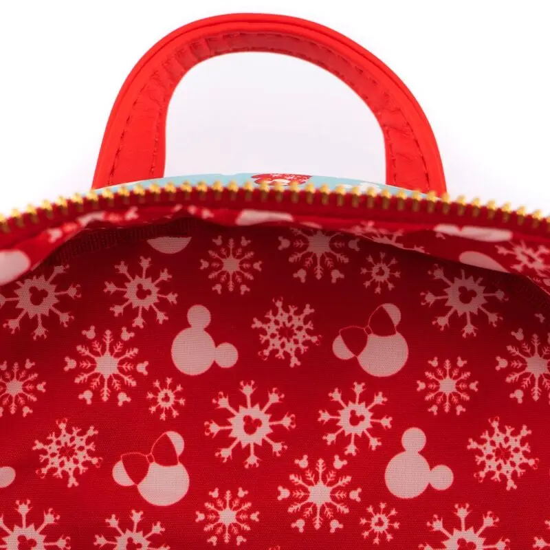 Disney by Loungefly Backpack &amp; Headband Set Minnie &amp; Mickey Snowman AOP product photo