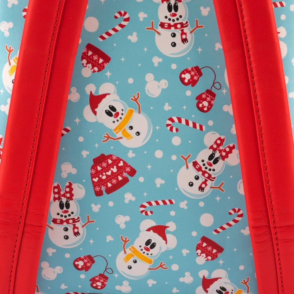 Disney by Loungefly Backpack &amp; Headband Set Minnie &amp; Mickey Snowman AOP product photo
