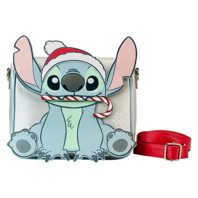 Loungefly Disney Stitch Holiday glitter crossbody bag termékfotó