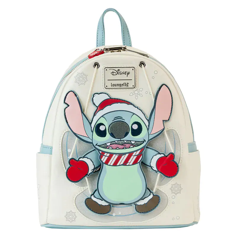 Loungefly Disney Stitch Holiday Snow Angel glitter backpack 26cm product photo
