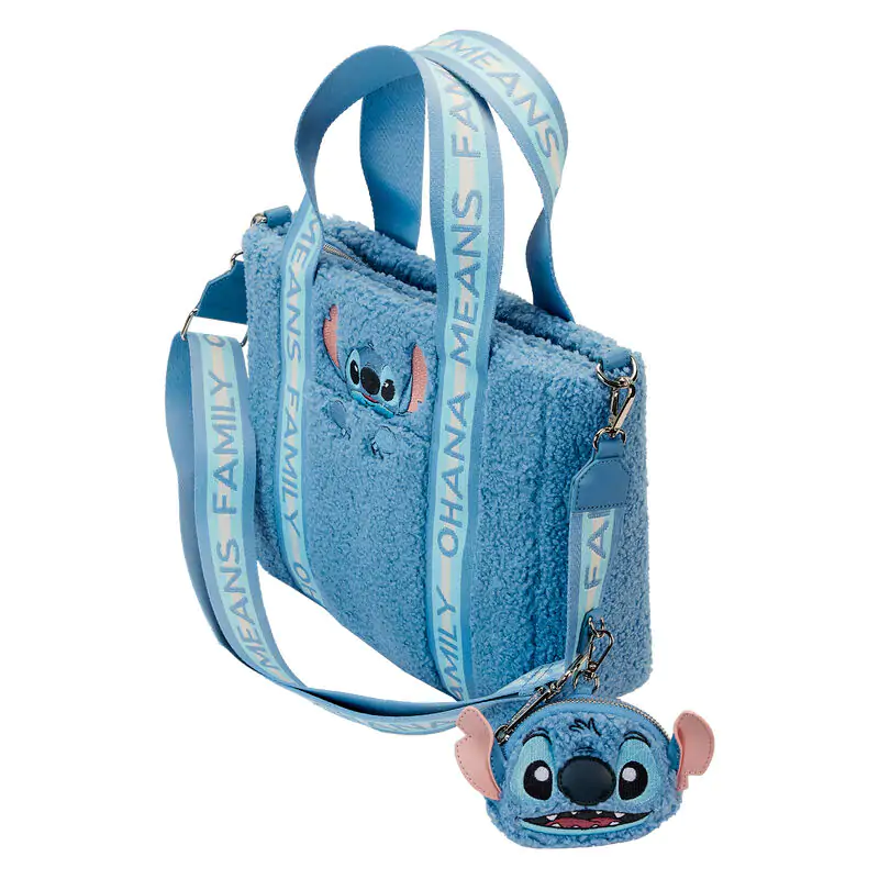 Loungefly Disney Stitch plush tote bag with coin bag termékfotó