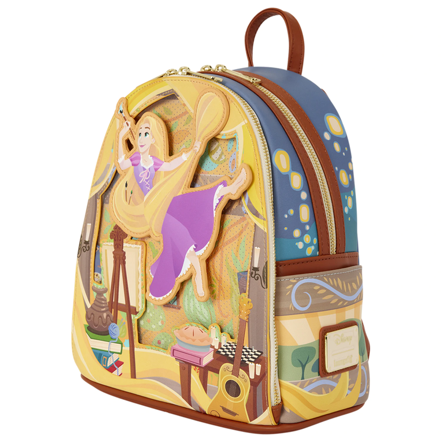 Loungefly Disney Tangled Rapunzel Glow Pin Trader backpack 26cm product photo