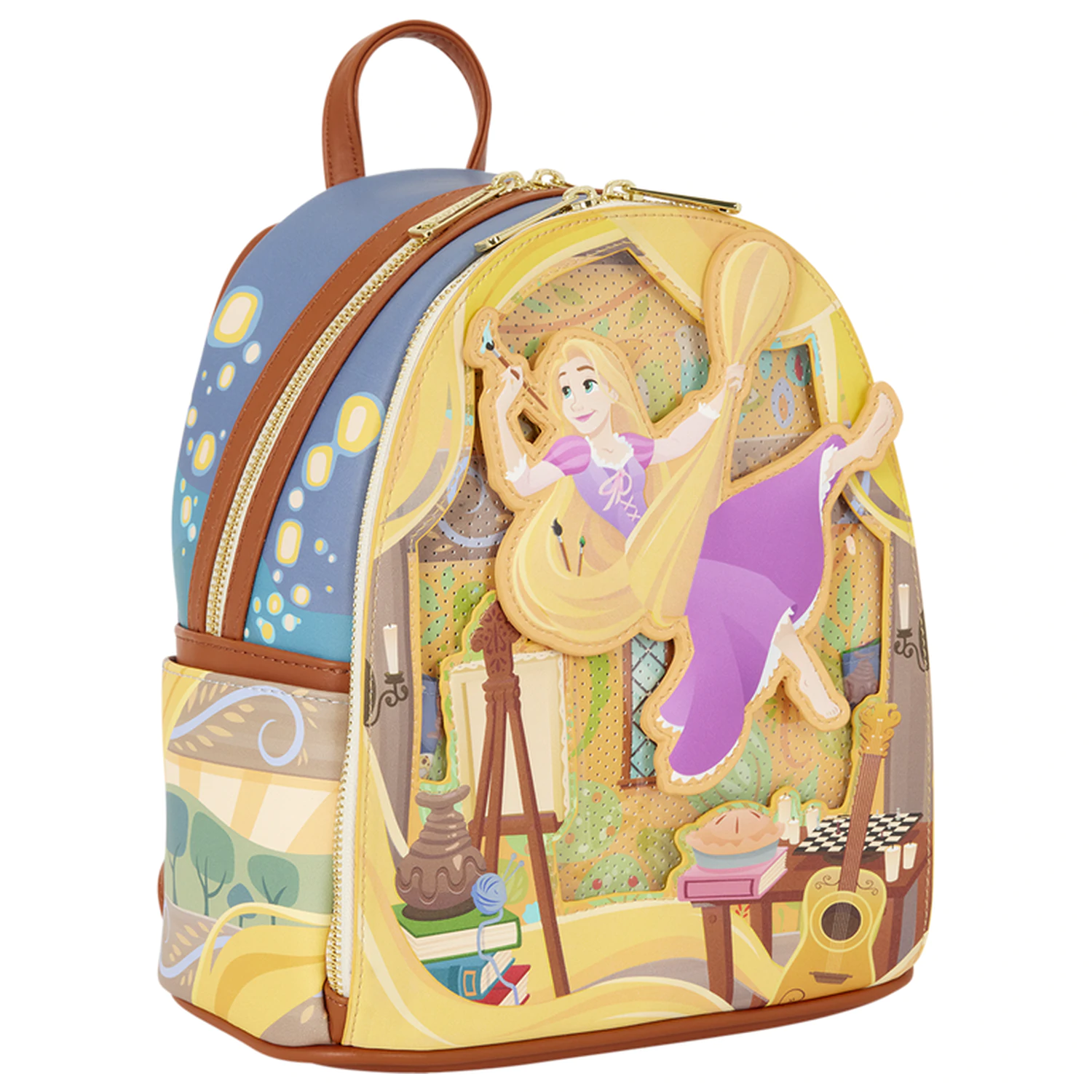 Loungefly Disney Tangled Rapunzel Glow Pin Trader backpack 26cm product photo