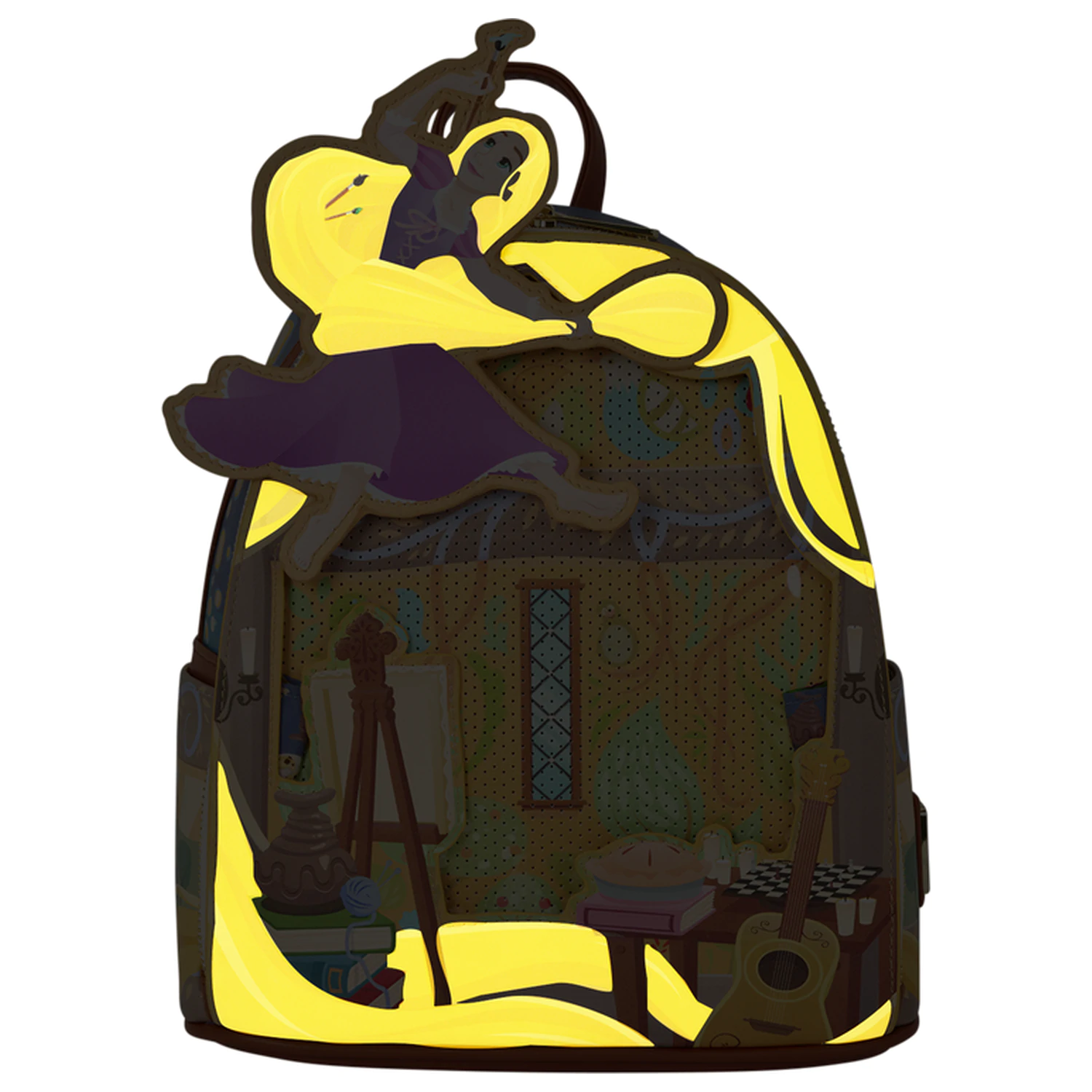 Loungefly Disney Tangled Rapunzel Glow Pin Trader backpack 26cm product photo