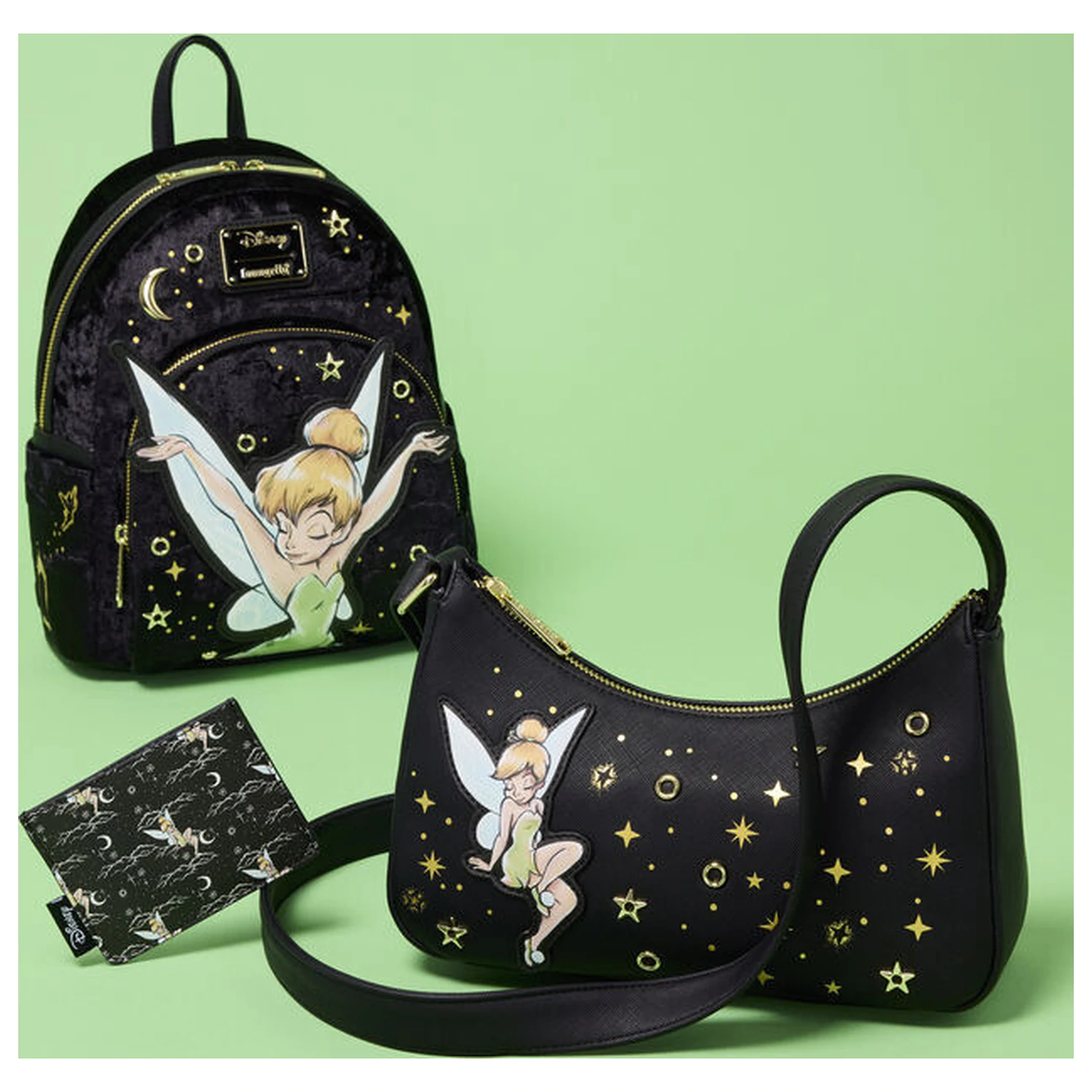 Loungefly Disney Tinker Bell Pixie Dust Velvet backpack 26cm product photo