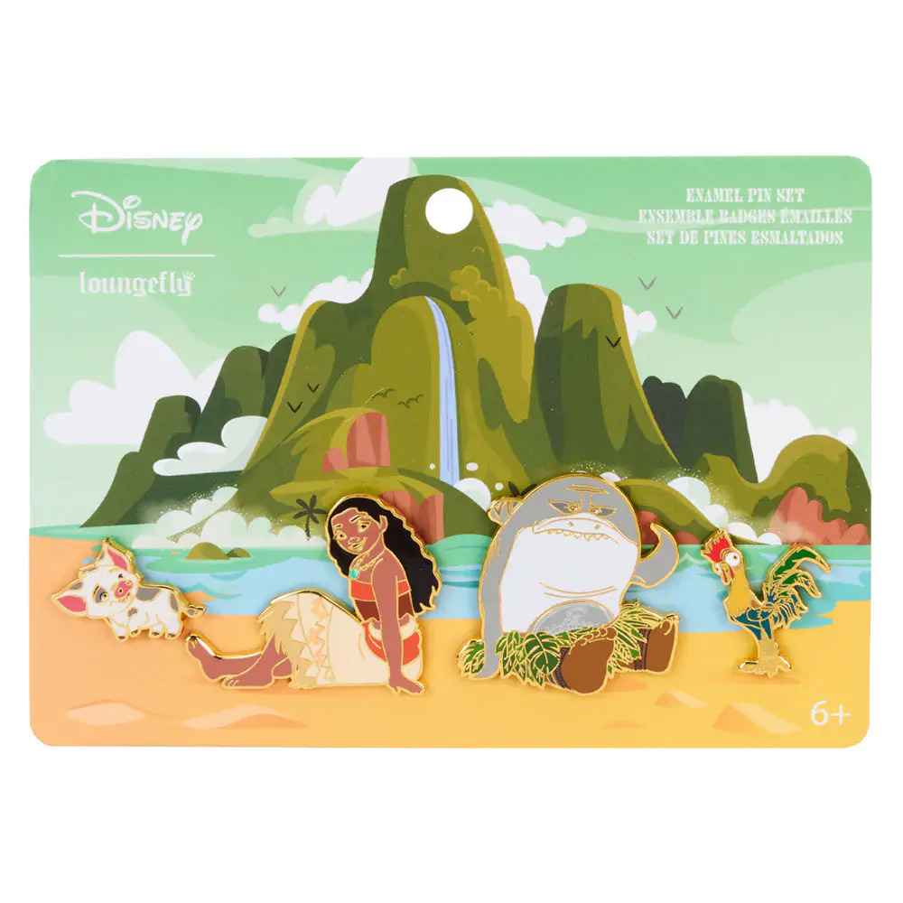 Loungefly Disney Vaiana Moana Ocean Waves enamel pin 4 set termékfotó