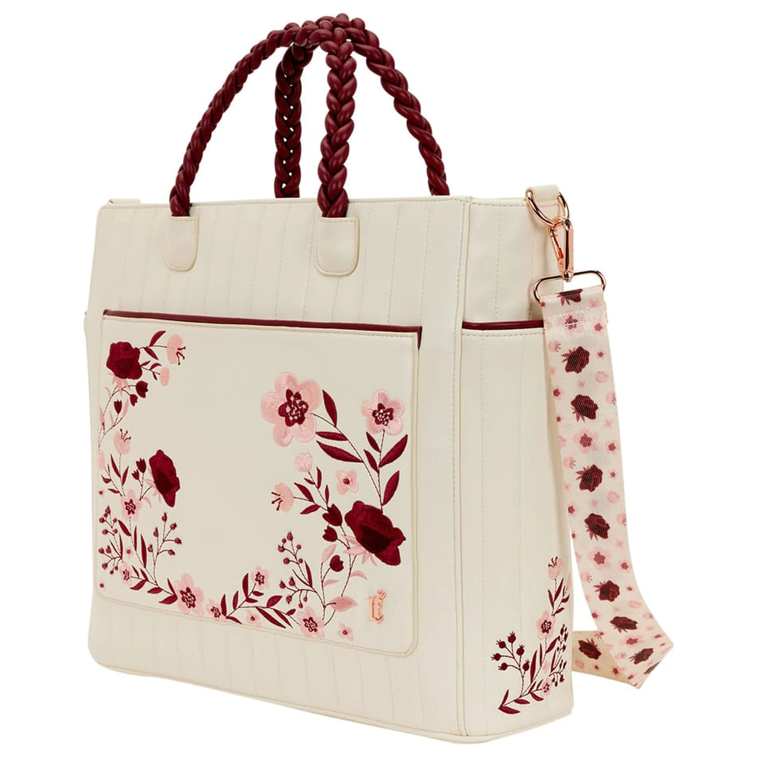 Loungefly Crossbody Bag Figural Cream & Red Floral product photo