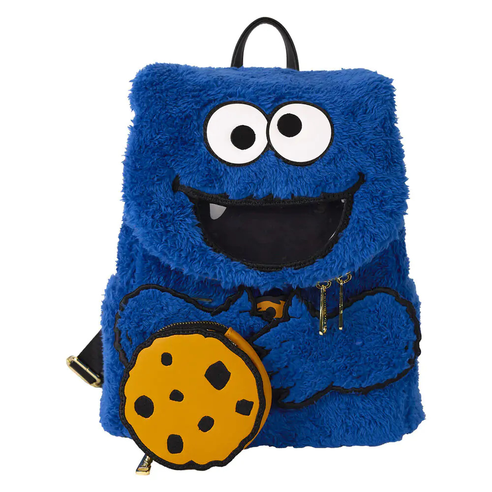 Loungefly Sesame Street Cookie Monster Plush backpack + purse product photo