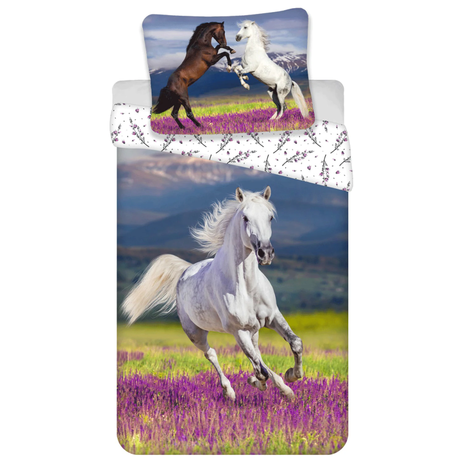 Lovas White Meadow Duvet Cover product photo