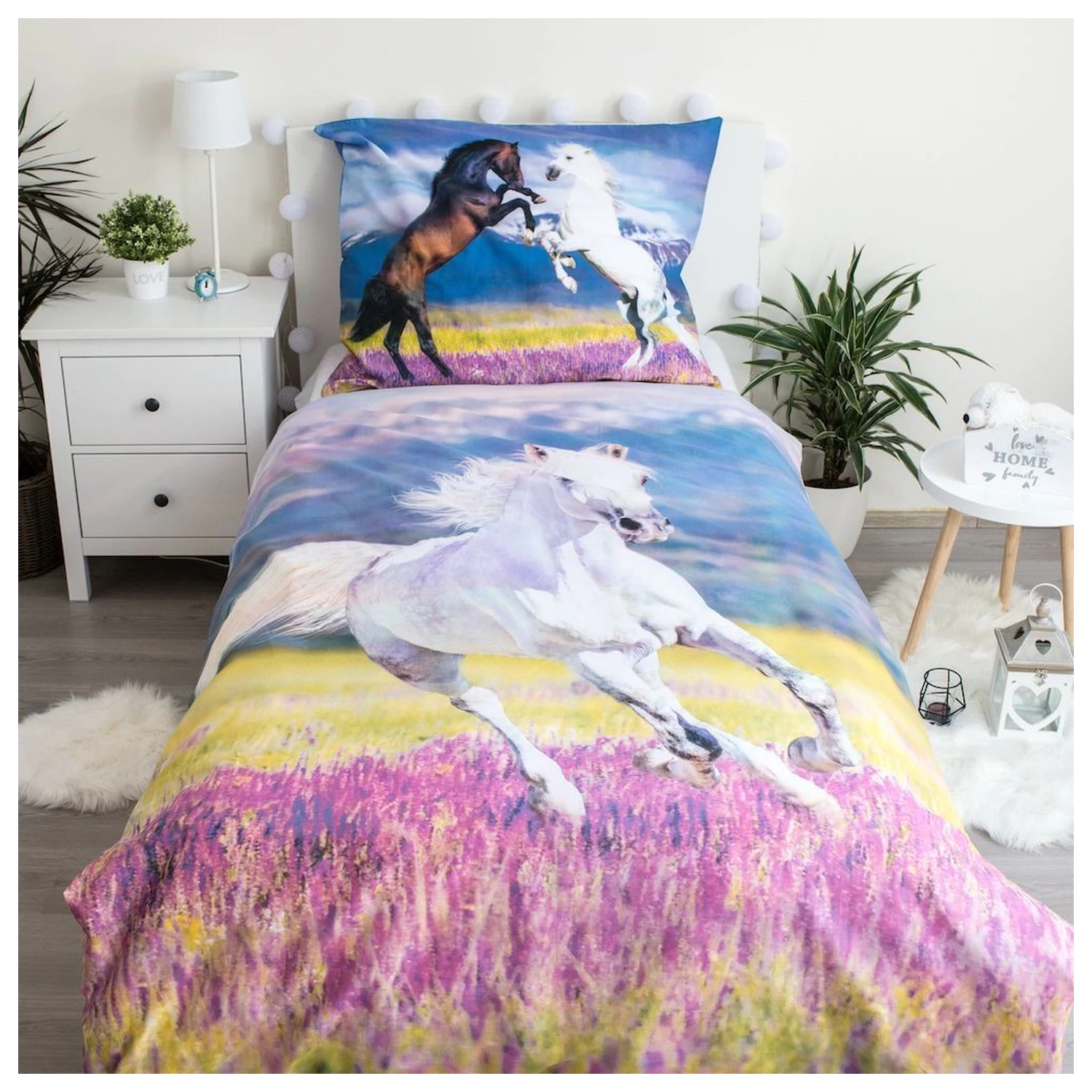 Lovas White Meadow Duvet Cover product photo
