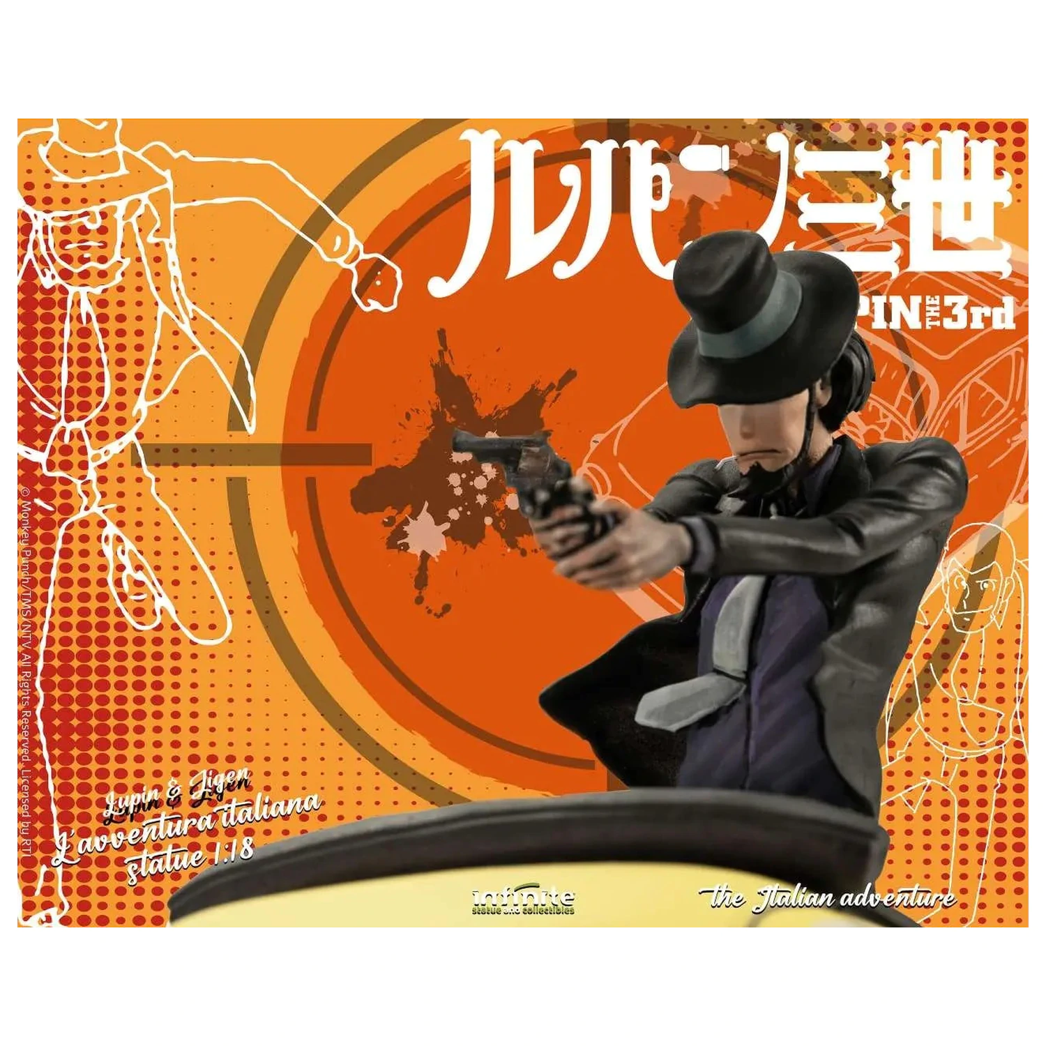 Lupin the 3rd The Italian Adventure Lupin Jigen Statue 1/18 14 cm product photo