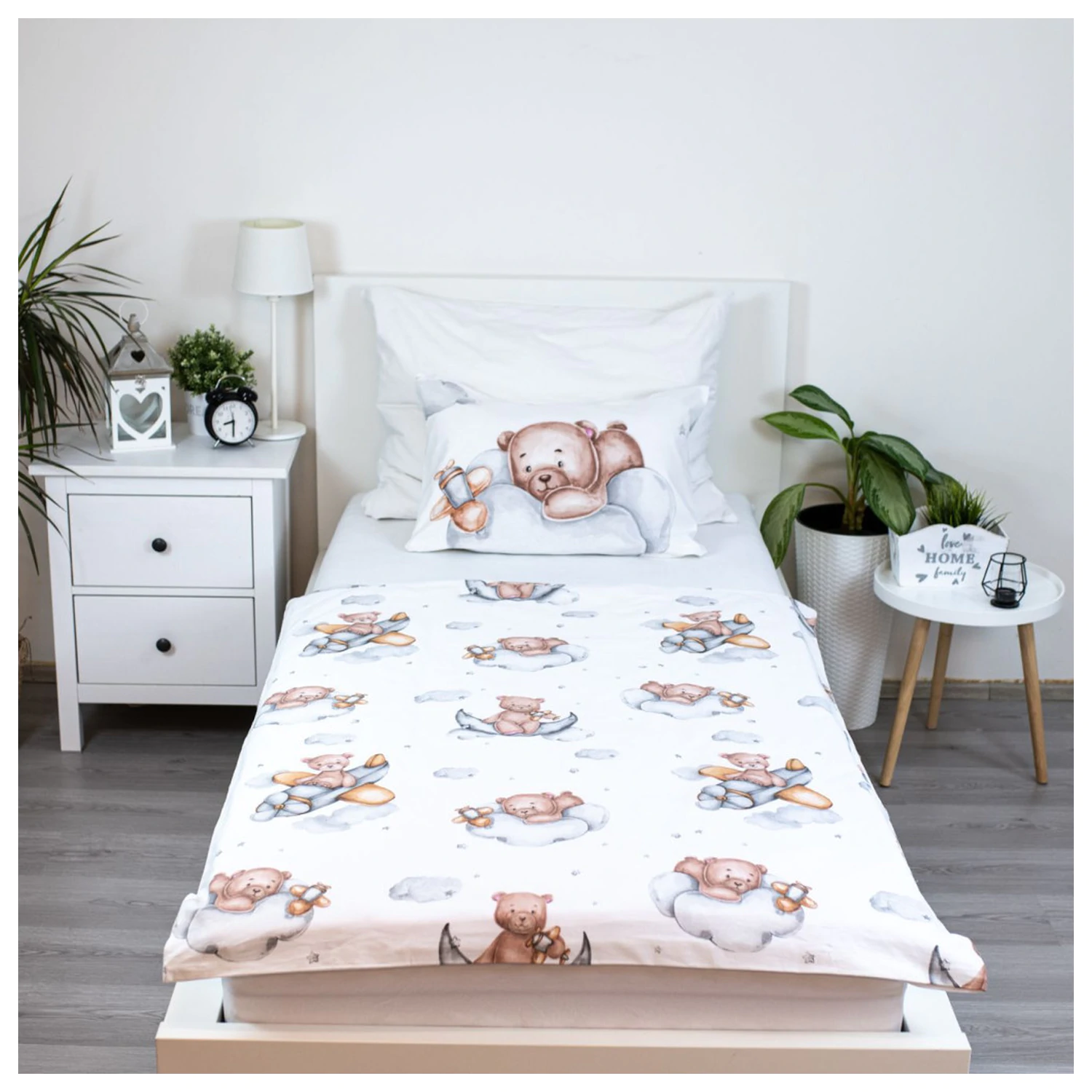Teddy Bear Plane duvet cover for children, preschoolers product photo