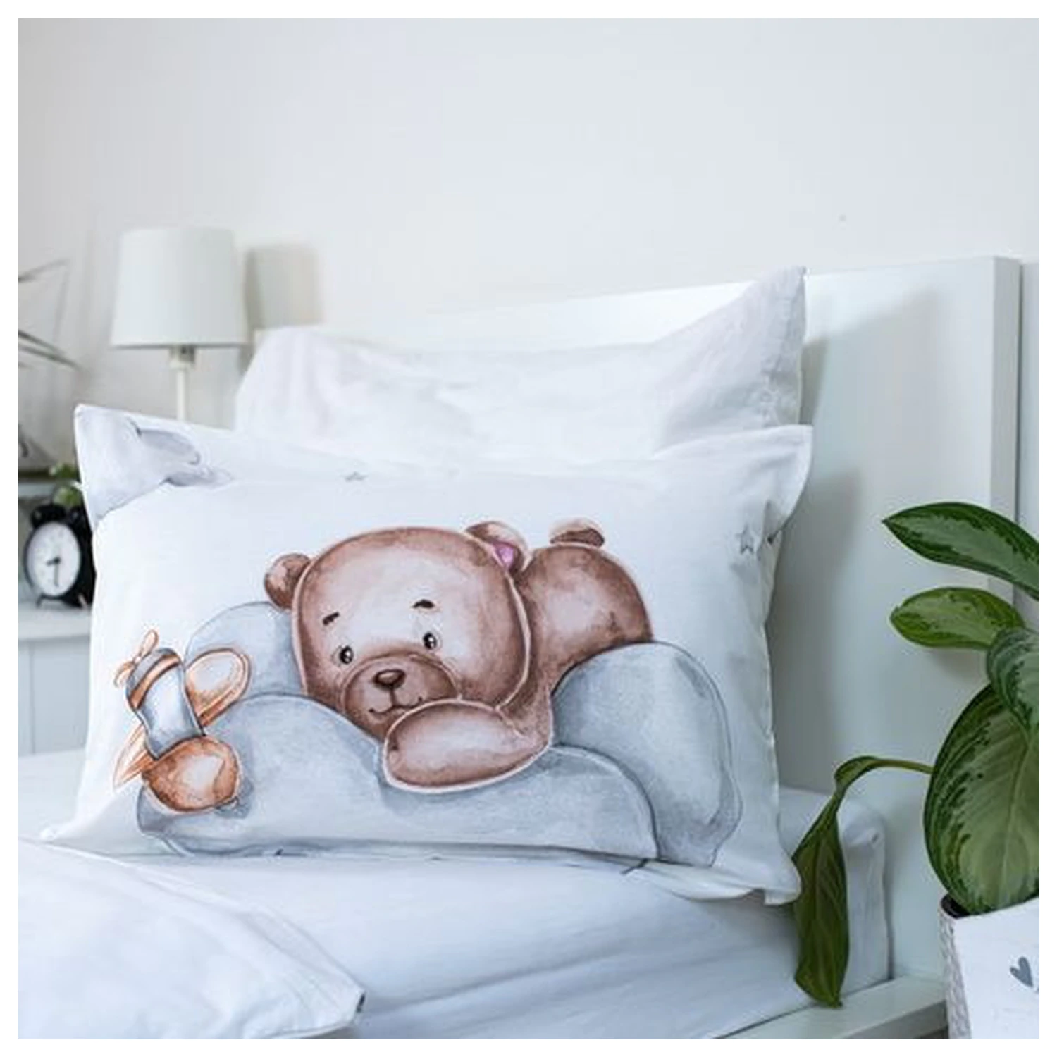 Teddy Bear Plane duvet cover for children, preschoolers product photo