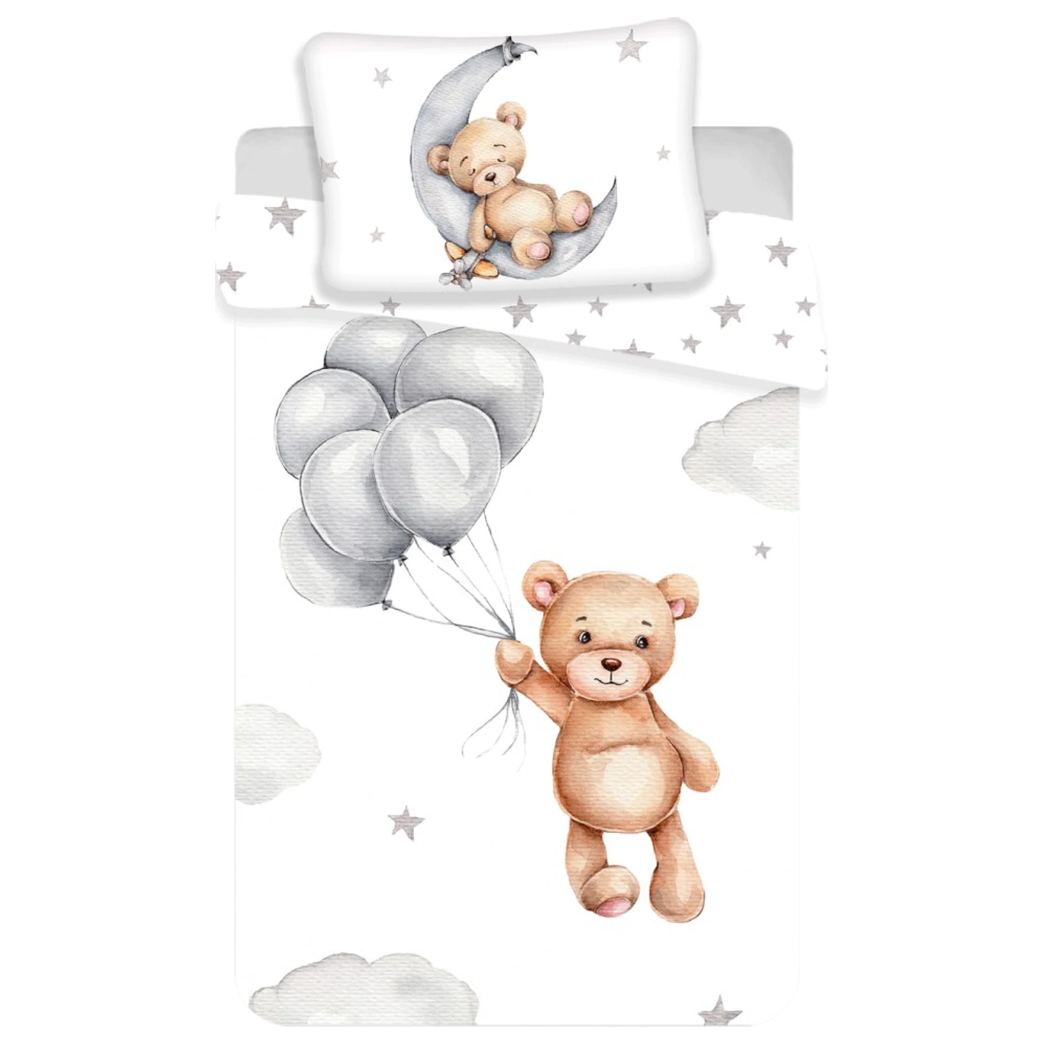 Maci Teddy Balloon Kids' Preschool Duvet Cover Set product photo