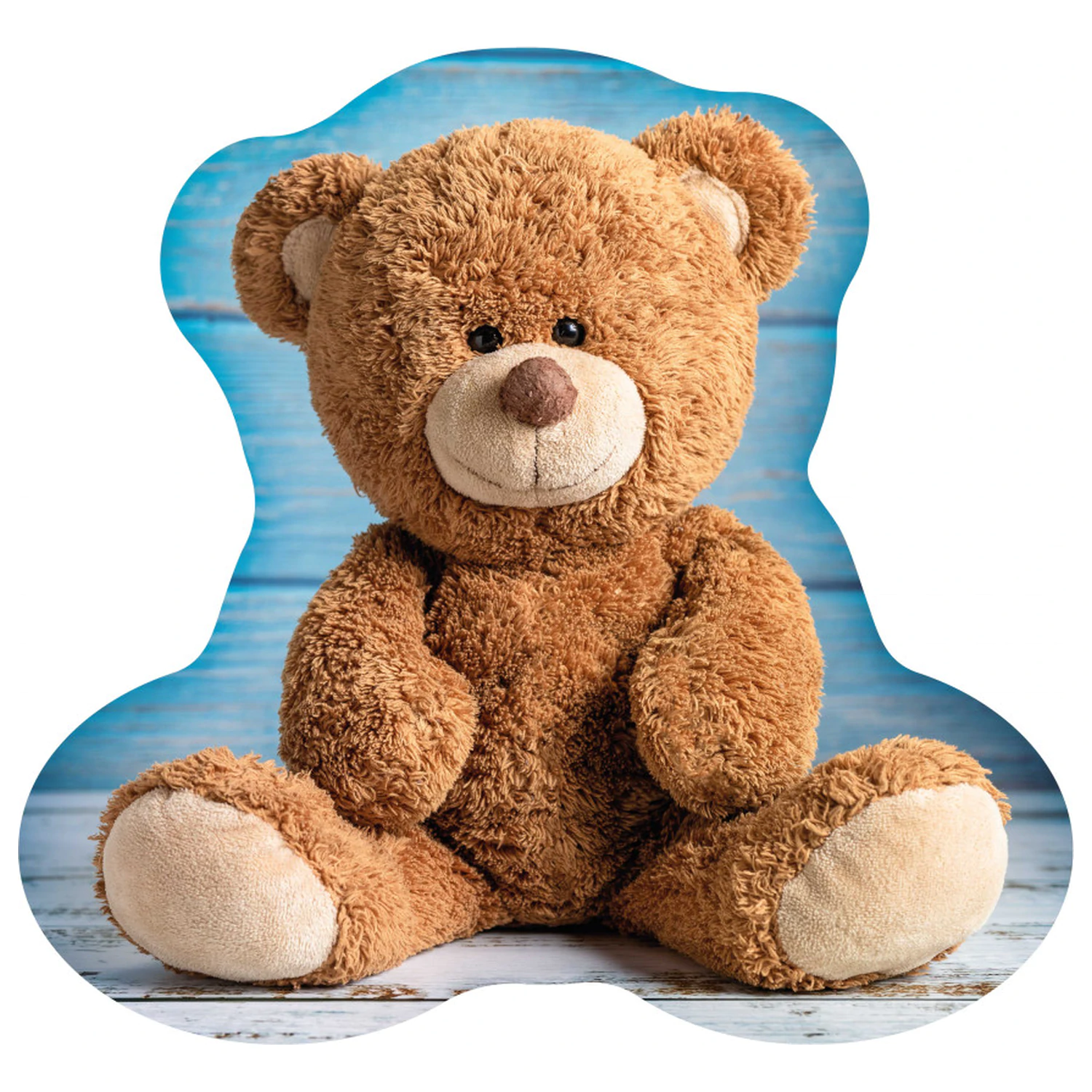 Teddy Blue shaped cushion, decorative pillow product photo