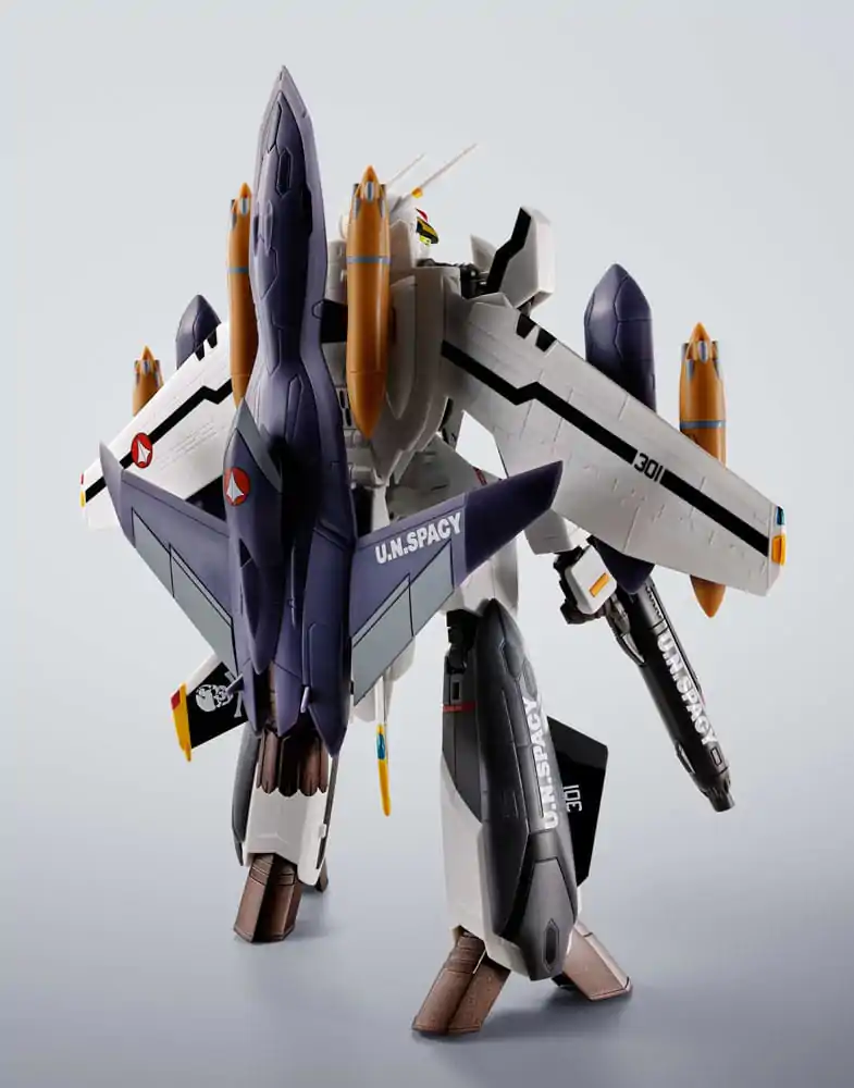 Macross 7 Hi-Metal R Action Figure VF-0S Phoenix (Roy Focker Use) & QF-2200D-B Ghost Set 14 cm   product photo