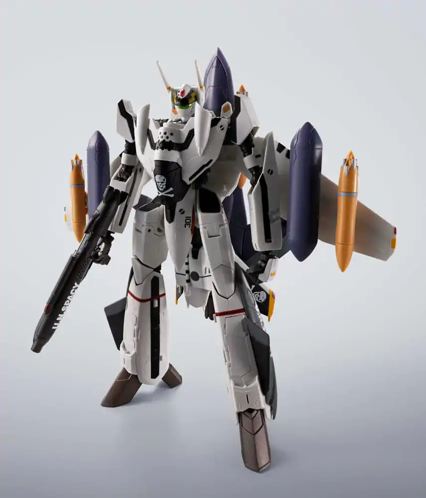 Macross 7 Hi-Metal R Action Figure VF-0S Phoenix (Roy Focker Use) & QF-2200D-B Ghost Set 14 cm   product photo