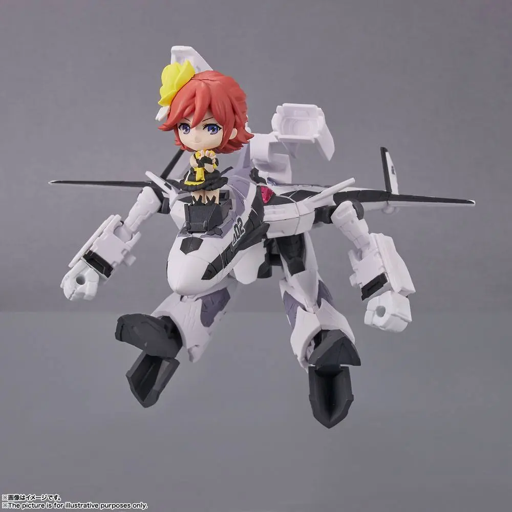 Macross Delta Tiny Session Vehicle mit Action Figure VF-31F Siegfried (Messer Ihlefeld Use) with Kaname Buccaneer 10 cm product photo