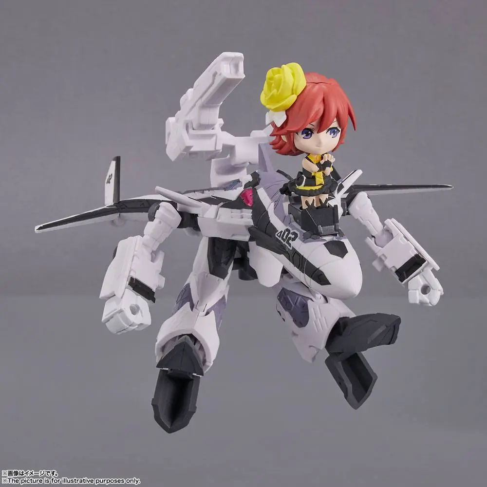 Macross Delta Tiny Session Vehicle mit Action Figure VF-31F Siegfried (Messer Ihlefeld Use) with Kaname Buccaneer 10 cm product photo