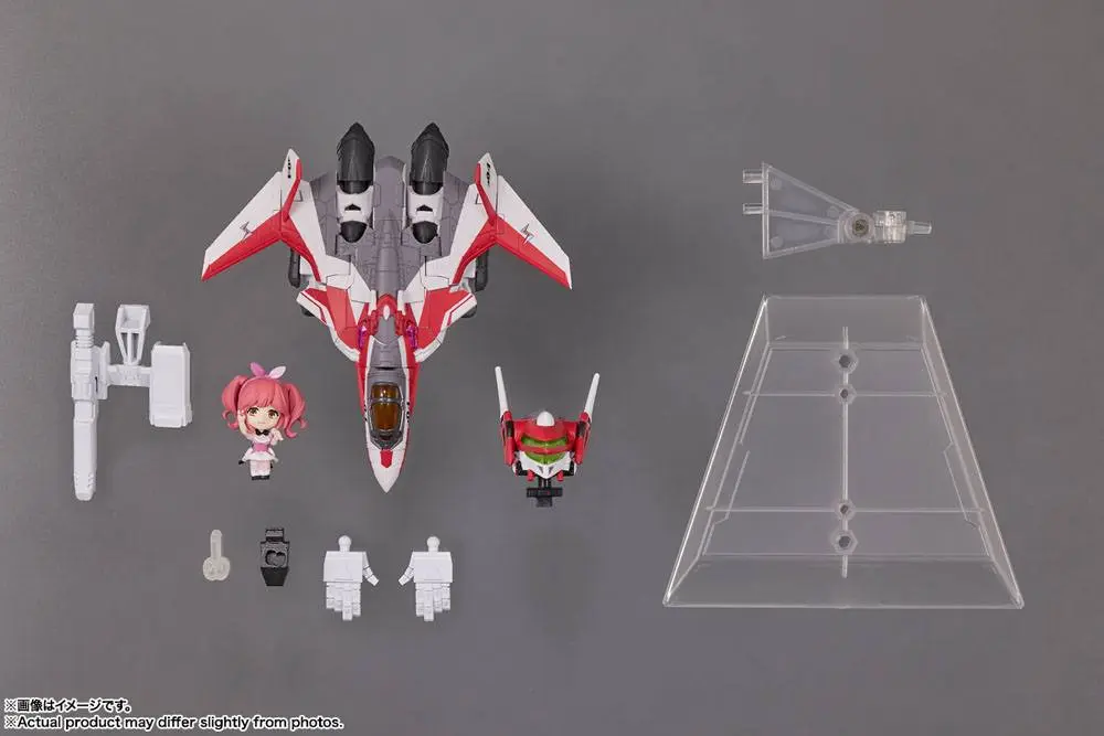 Macross Delta Tiny Session Vehicle mit Action Figure VF-31C Siegfried (Mirage Farina Jenius Use) with Makina Nakajima 10 cm product photo