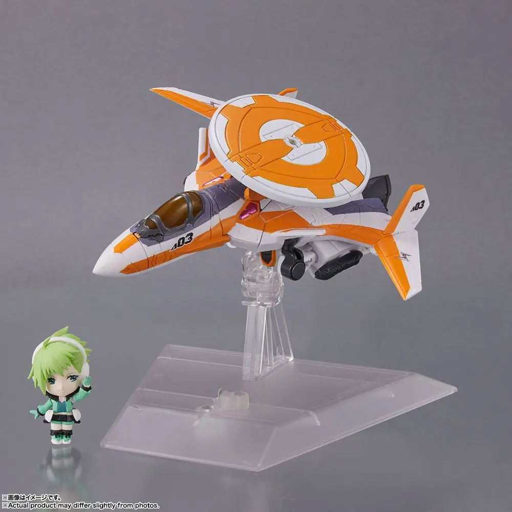 Macross Delta Tiny Session Vehicle mit Action Figure VF-31E Siegfried (Chuck Mustang Use) with Reina Prowler 10 cm product photo
