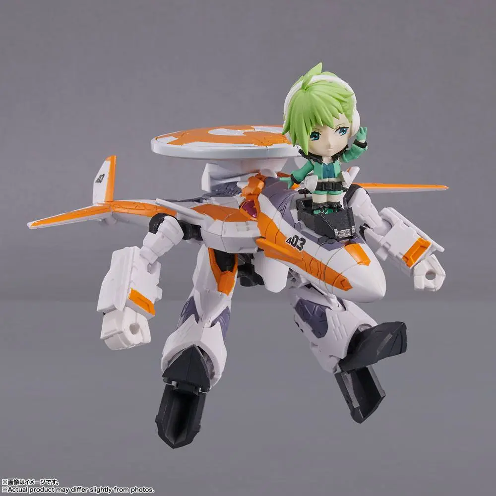 Macross Delta Tiny Session Vehicle mit Action Figure VF-31E Siegfried (Chuck Mustang Use) with Reina Prowler 10 cm product photo