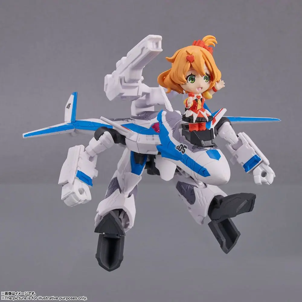 Macross Delta Tiny Session Vehicle mit Action Figure VF-31J Siegfried (Hayate Immelmann Use) with Freyja Wion 10 cm product photo