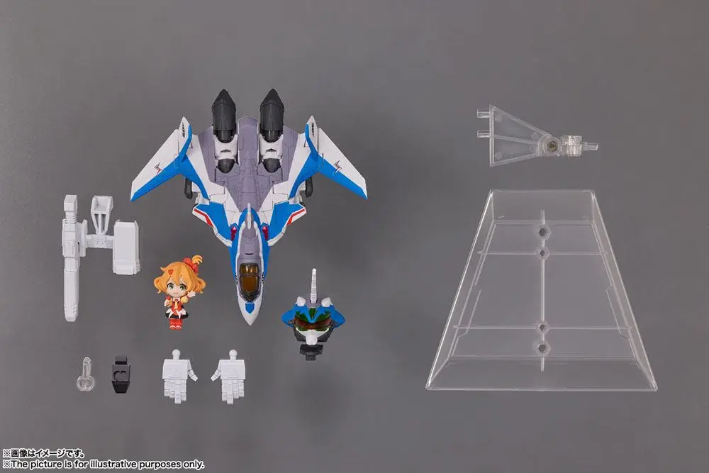 Macross Delta Tiny Session Vehicle mit Action Figure VF-31J Siegfried (Hayate Immelmann Use) with Freyja Wion 10 cm product photo
