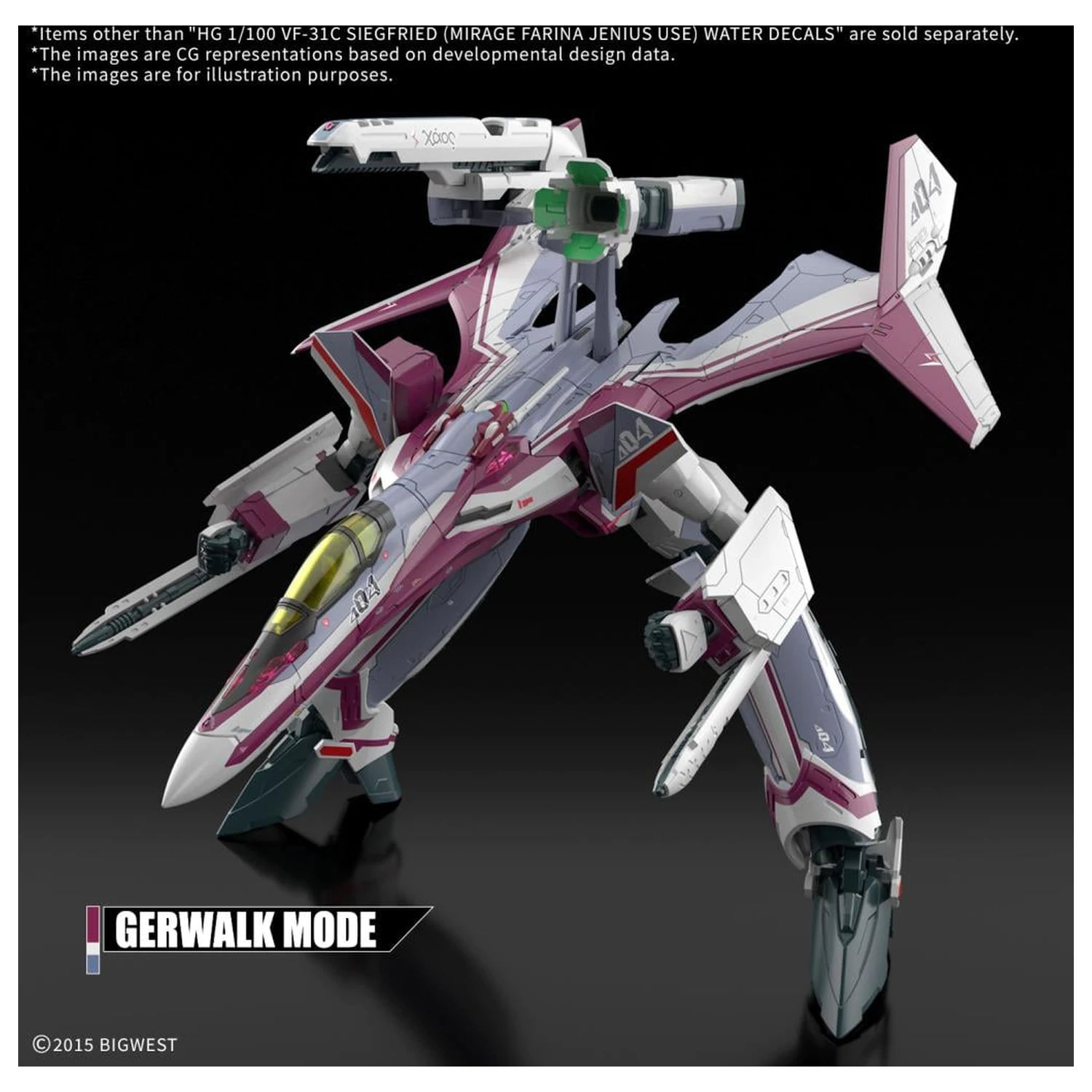 MACROSS HG 1/100 VF-31C Siegfried (Farina Jenius) Decals Model Kit product photo
