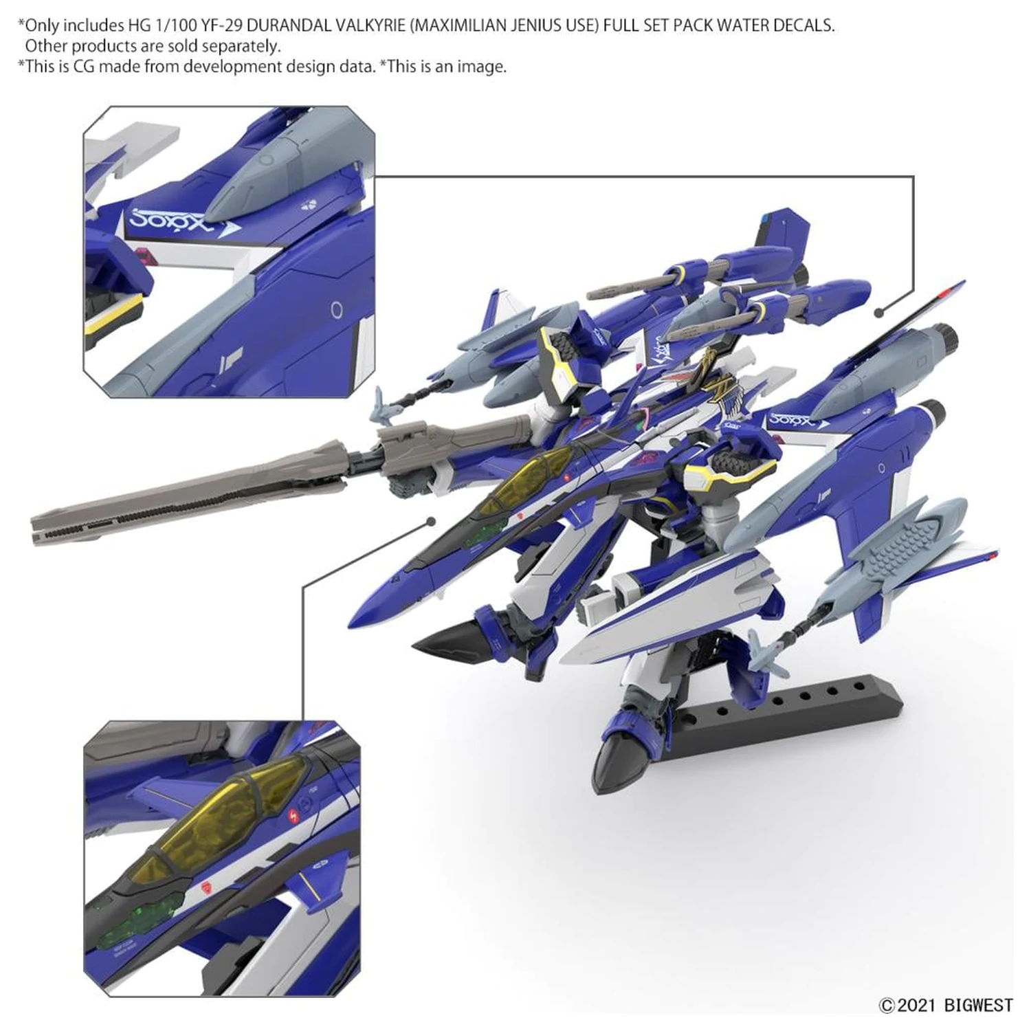 Macross HG 1/100 YF-29 Durandal Valkyrie Full Set Water D. Model Kit product photo