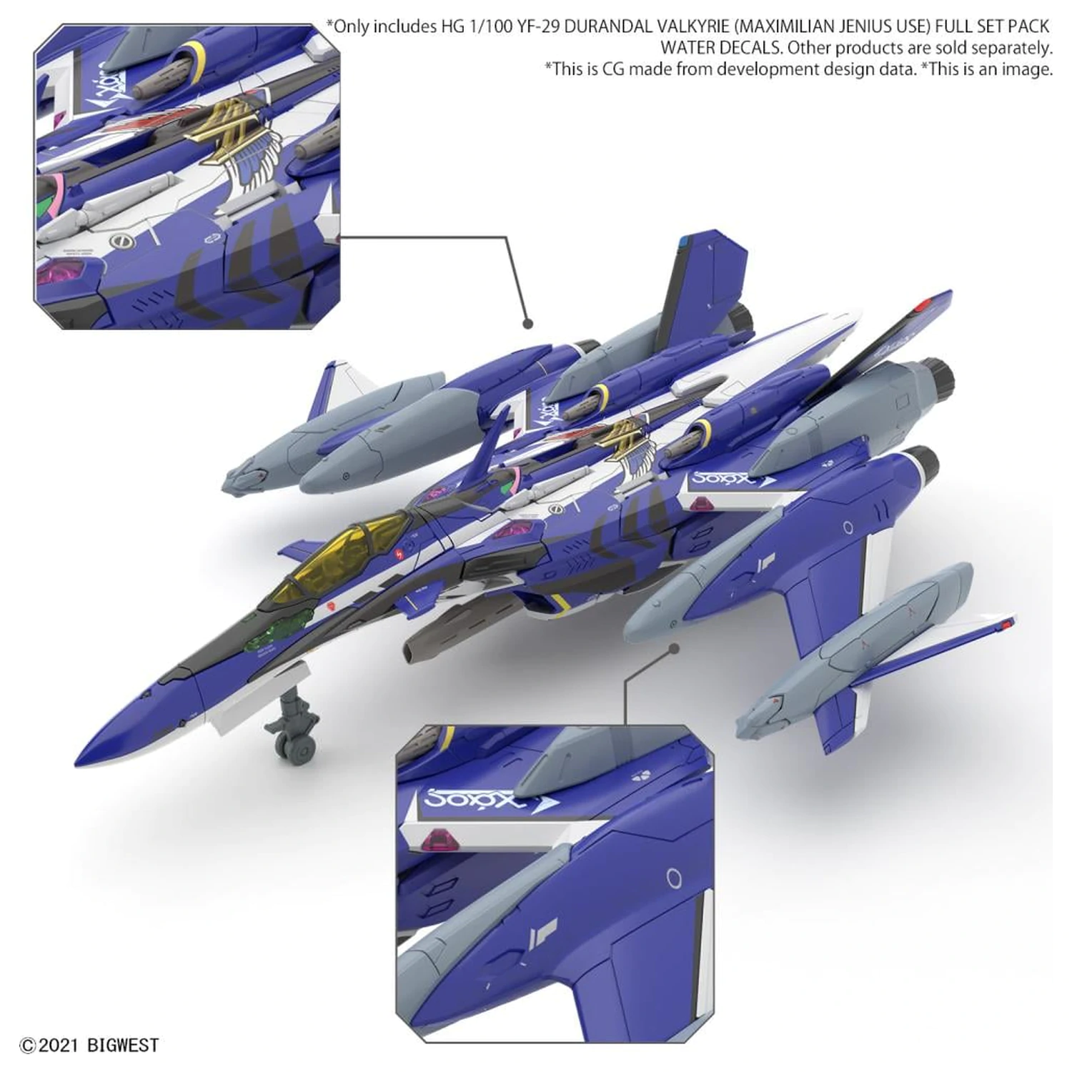 Macross HG 1/100 YF-29 Durandal Valkyrie Full Set Water D. Model Kit product photo