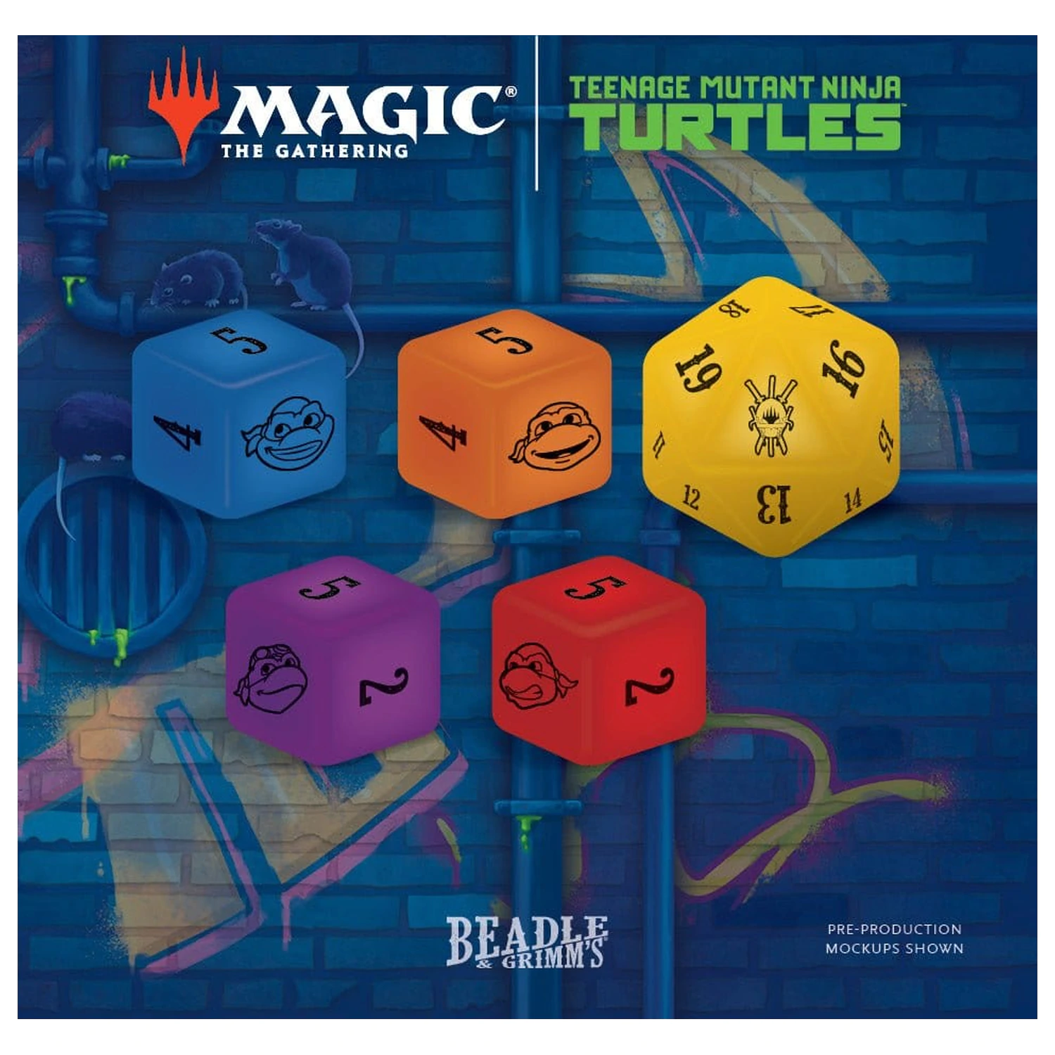 Magic the Gathering Dice and Token Pack Teenage Mutant Ninja Turtles *English* product photo