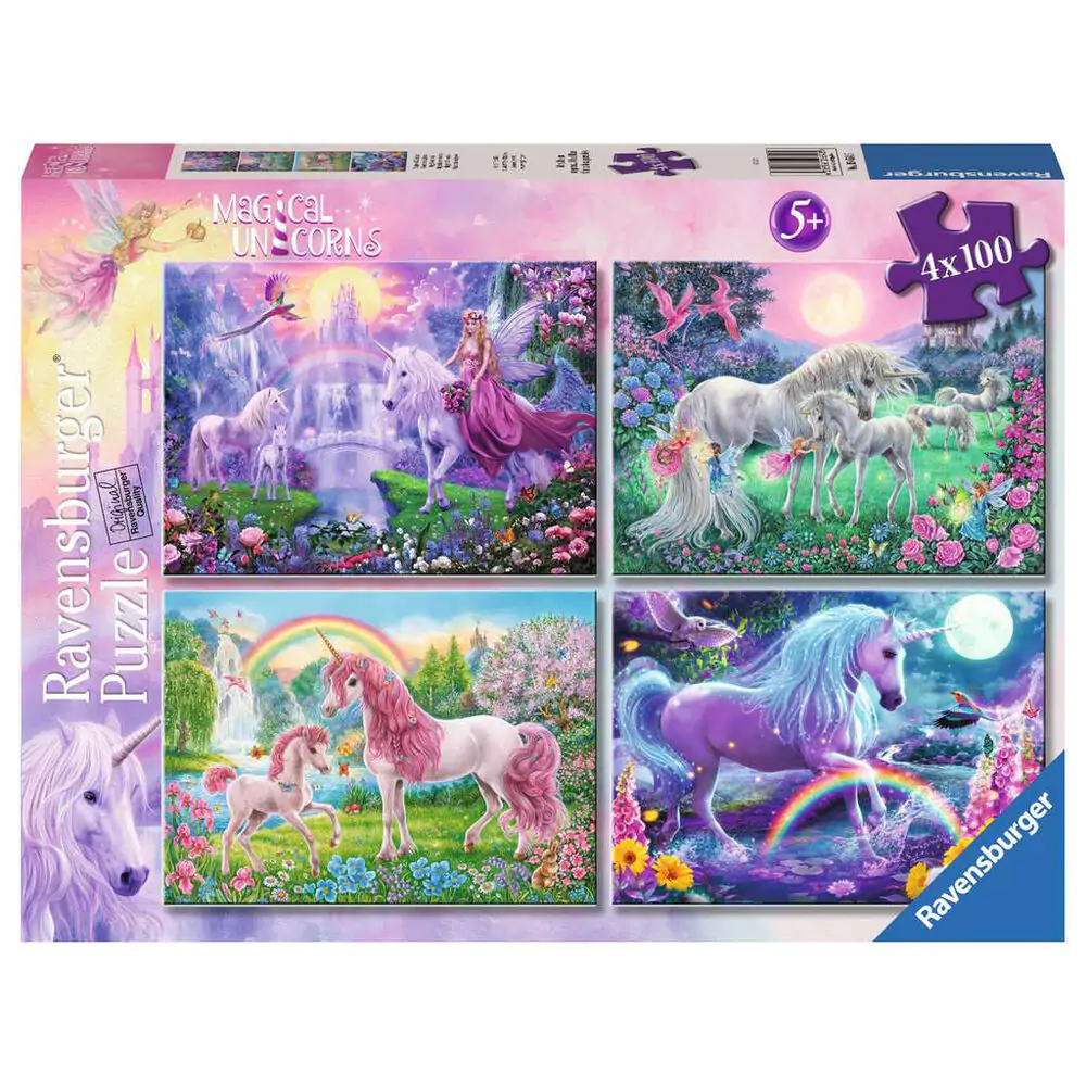 Magic Unicorns puzzle 4x100pcs product photo