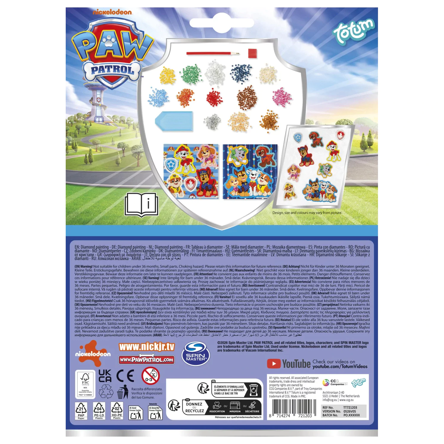 Paw Patrol Best Team diamond painting sticker 9-pack product photo
