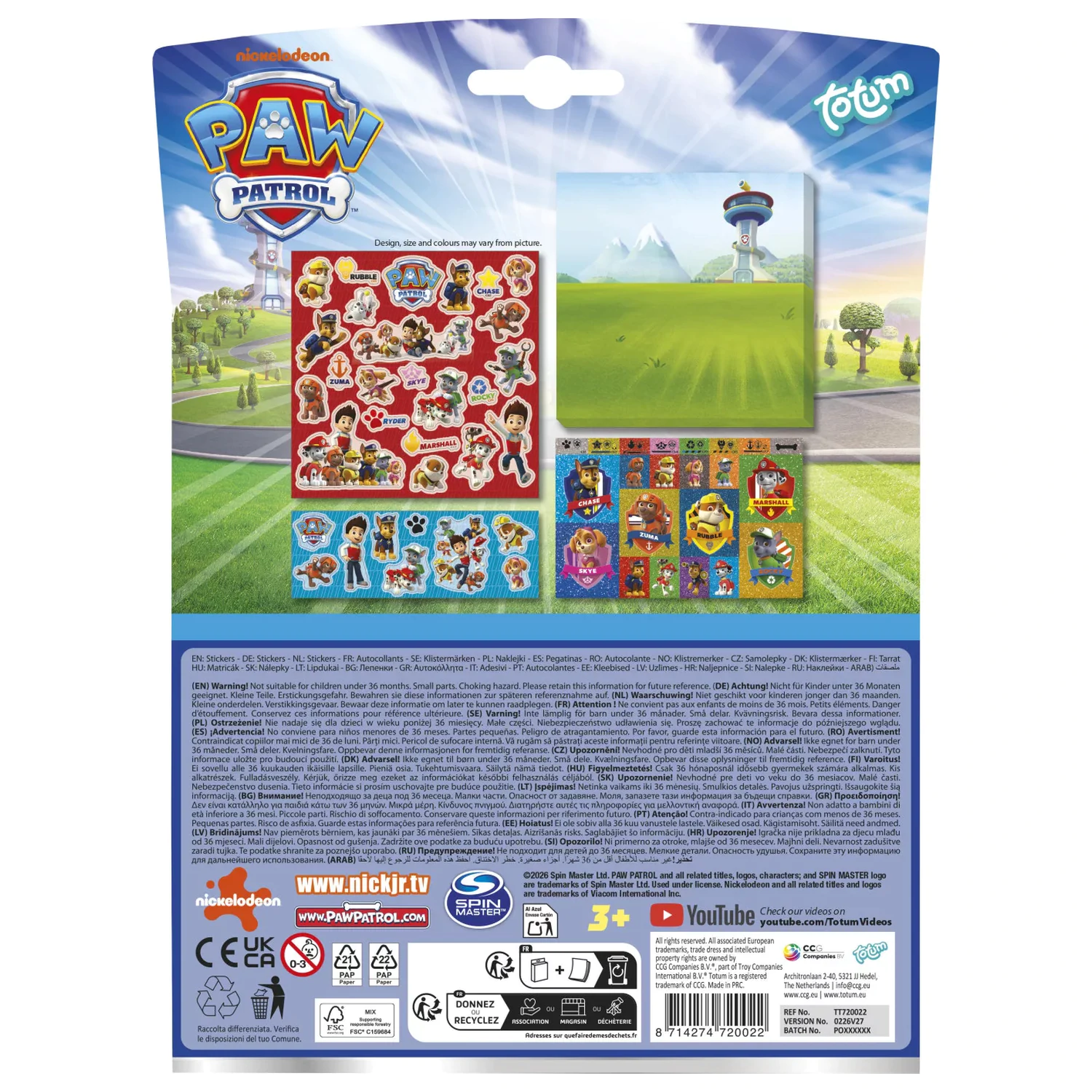 Paw Patrol Best Team Sticker Set product photo