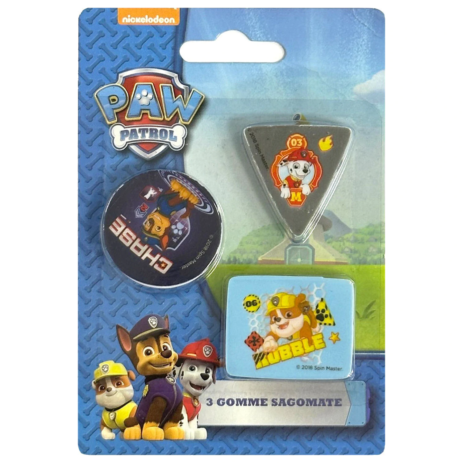 Paw Patrol Boys shaped eraser set 3 pieces product photo