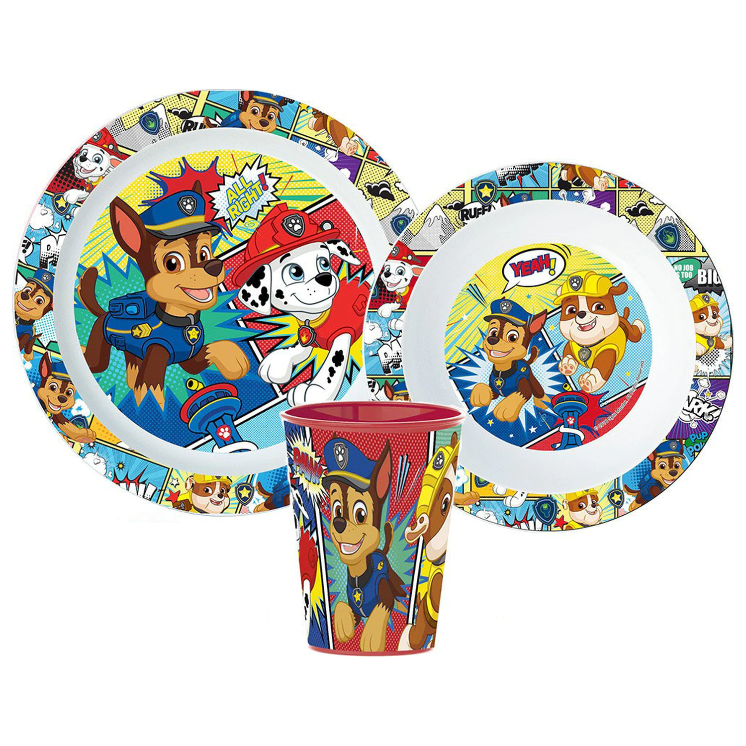 PAW Patrol Comic Dinnerware Set, Micro Plastic Set, with 260 ml Cup product photo