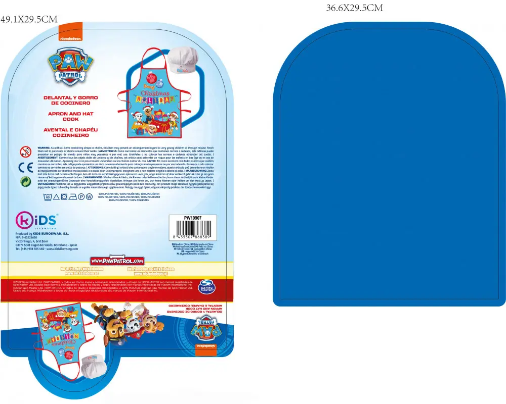 Paw Patrol Christmas Kids Apron 2-piece Set product photo