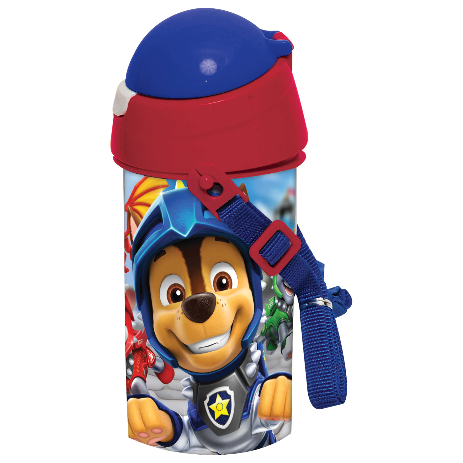 PAW Patrol Knights Plastic Straw Water Bottle with Hanger 500 ml product photo