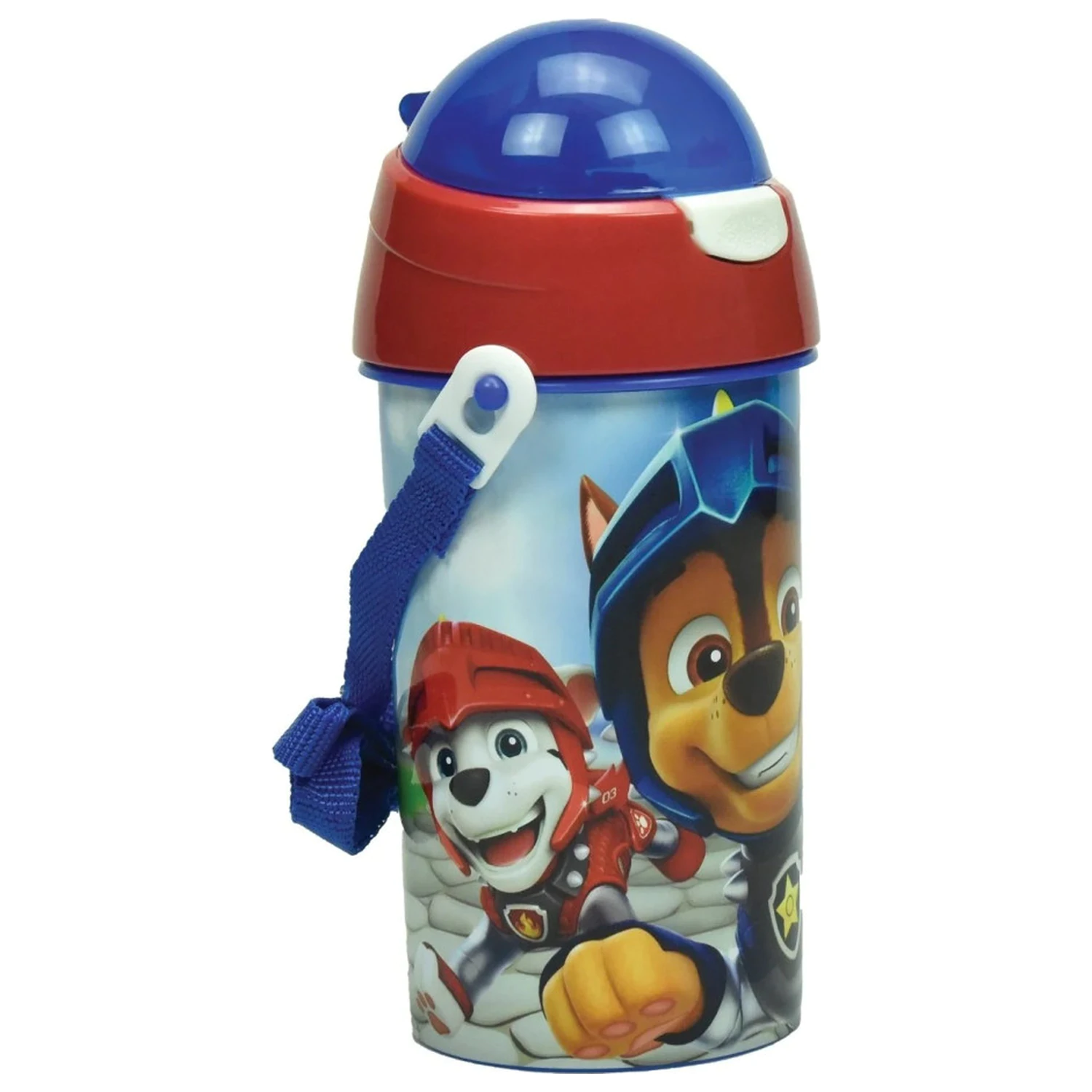 PAW Patrol Knights Plastic Straw Water Bottle with Hanger 500 ml product photo