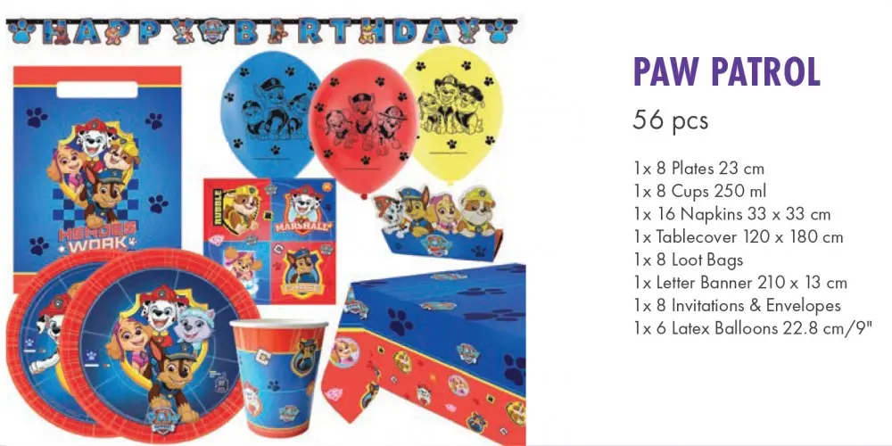 Paw Patrol Party Set 56 Pieces product photo