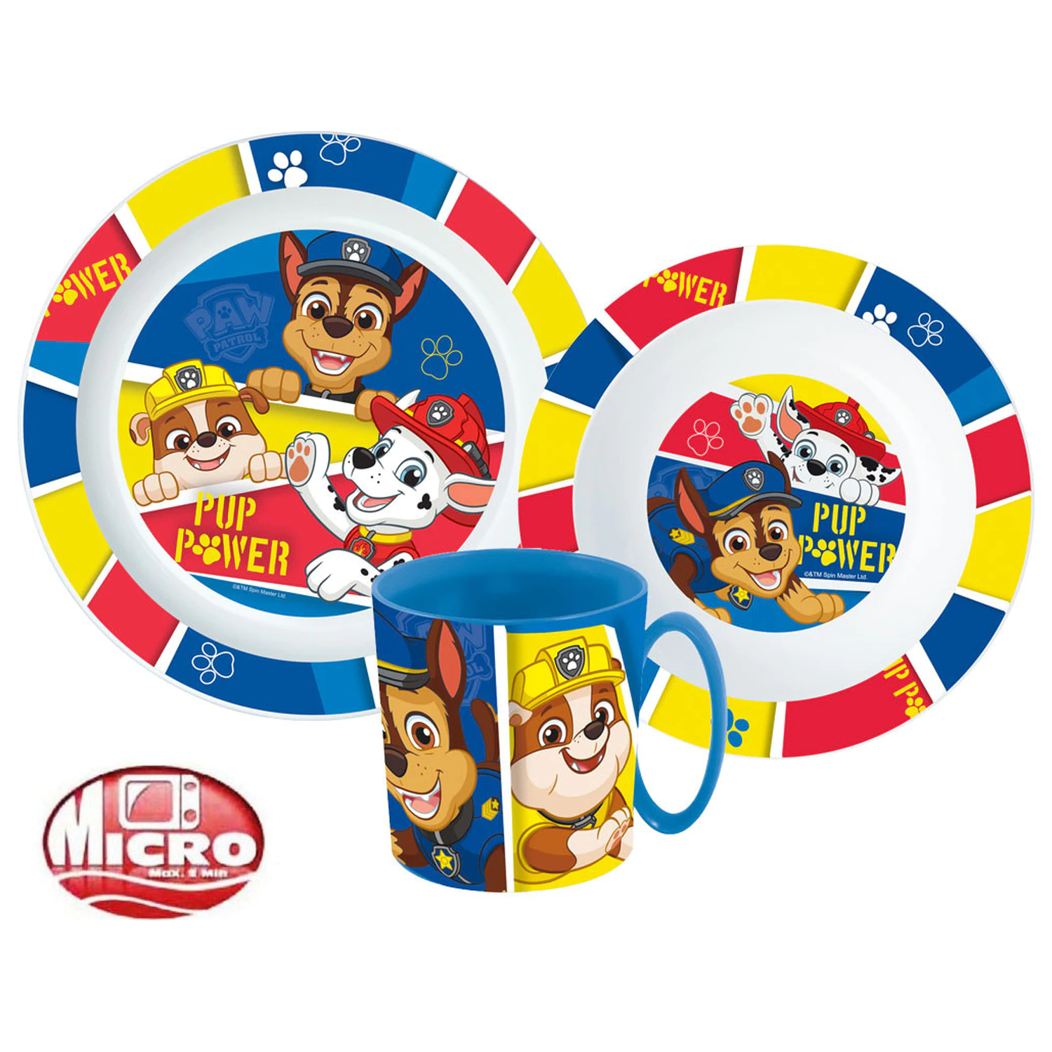 PAW Patrol Pup Power Dinnerware Set, Micro Plastic Set with Mug product photo