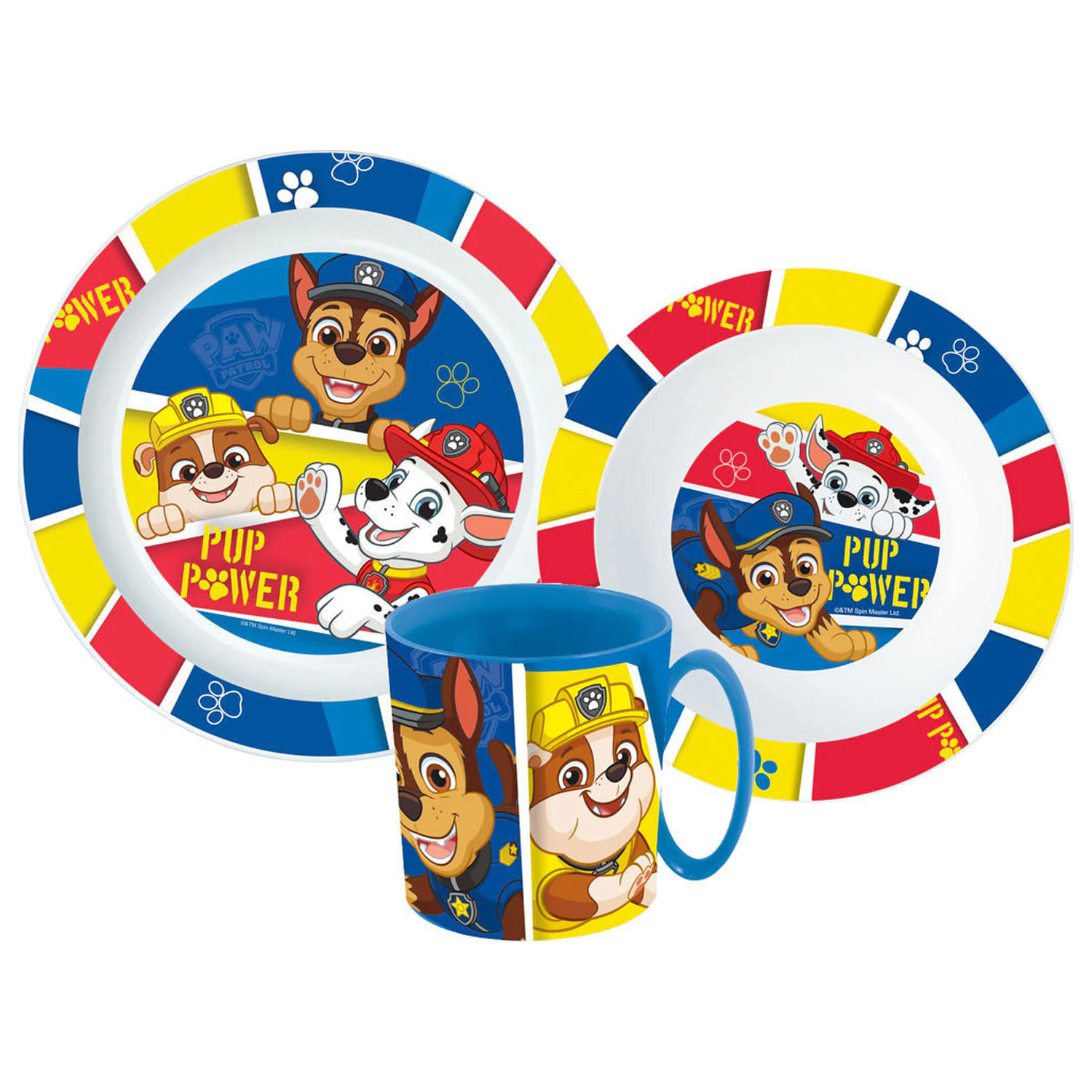Paw Patrol Pup Power Dinner Set, Micro Plastic Set with Mug 350 ml product photo