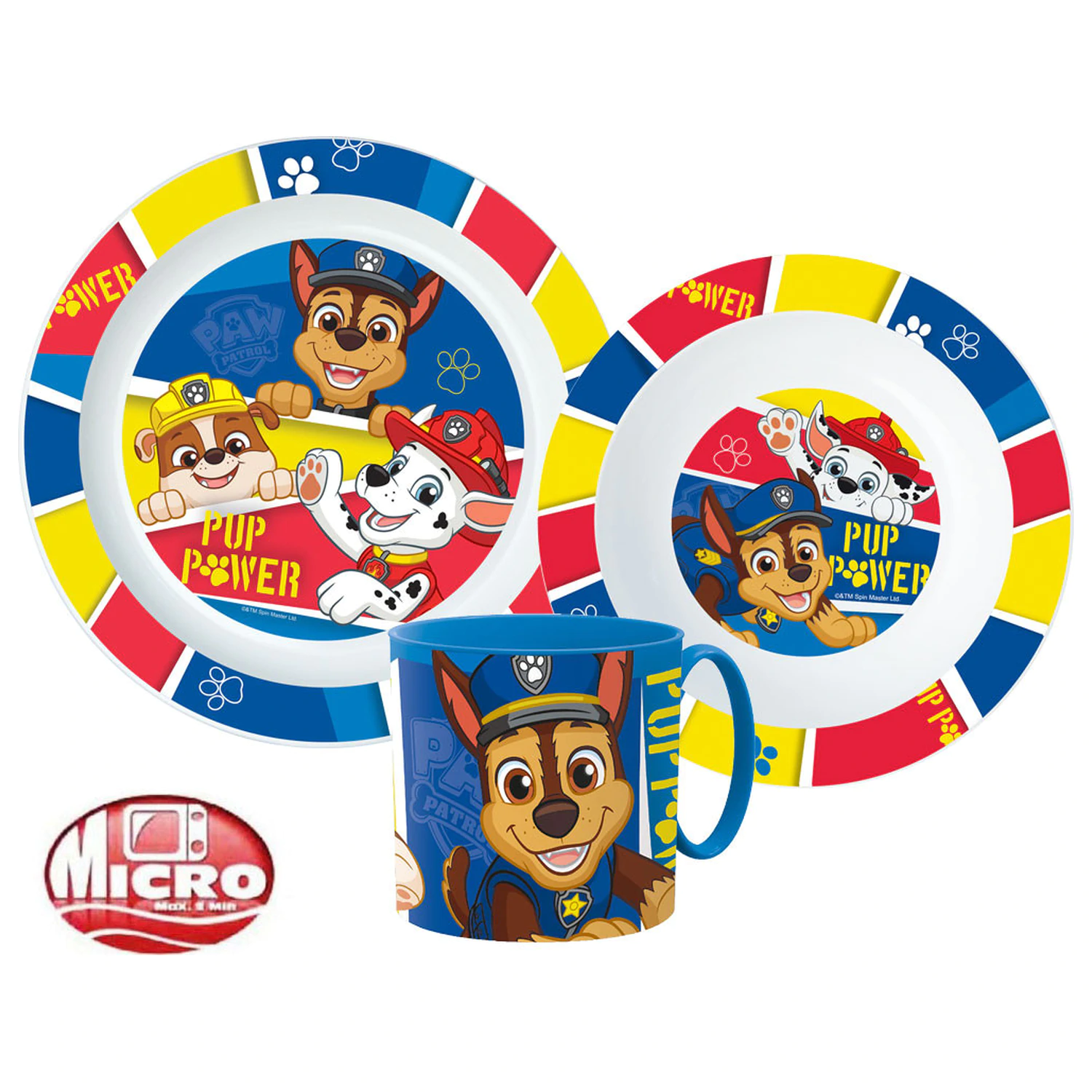 PAW Patrol Pup Power Dinnerware Set, Micro Plastic Set with Mug product photo