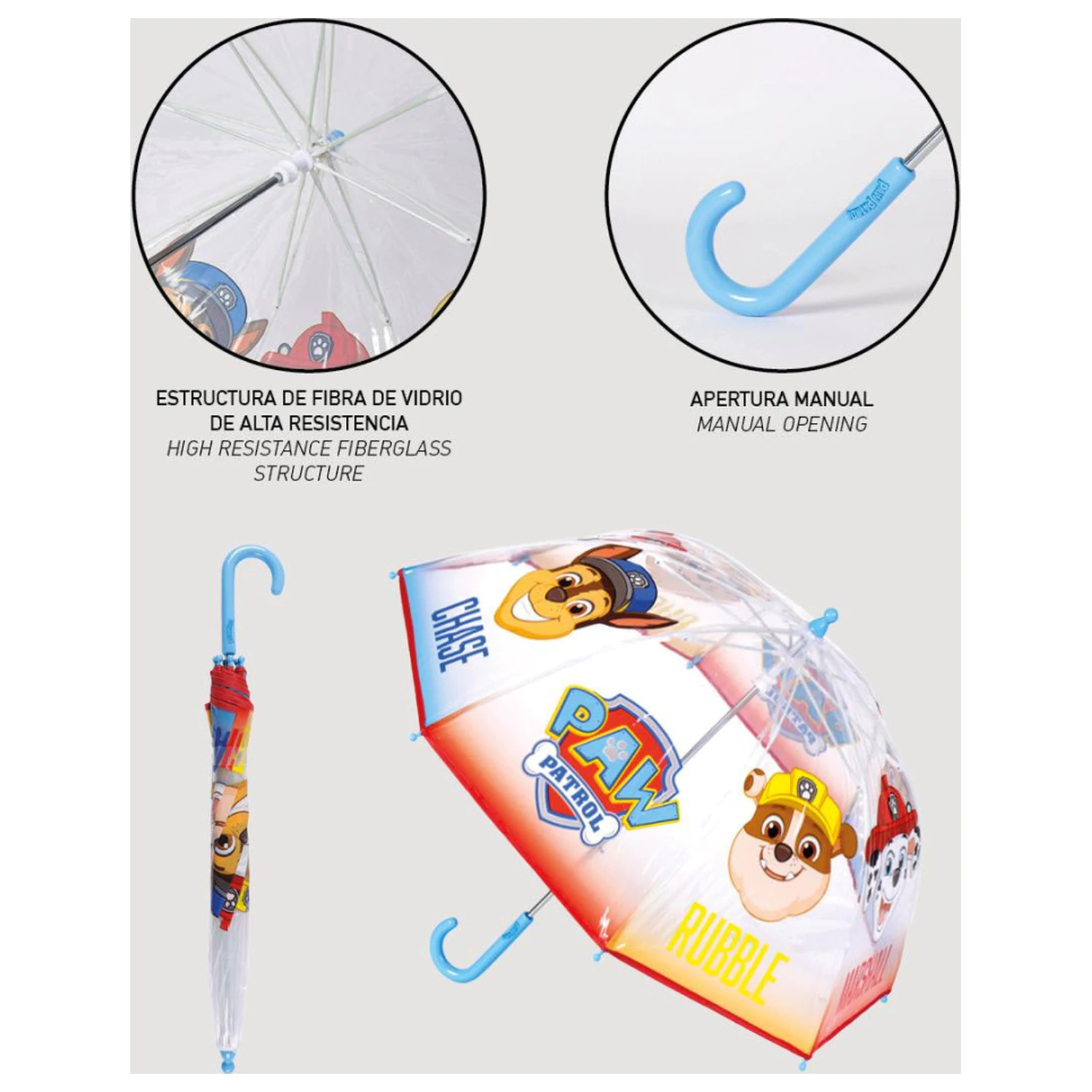 Paw Patrol Rain Guard Kids' Clear Umbrella Ø71 cm product photo