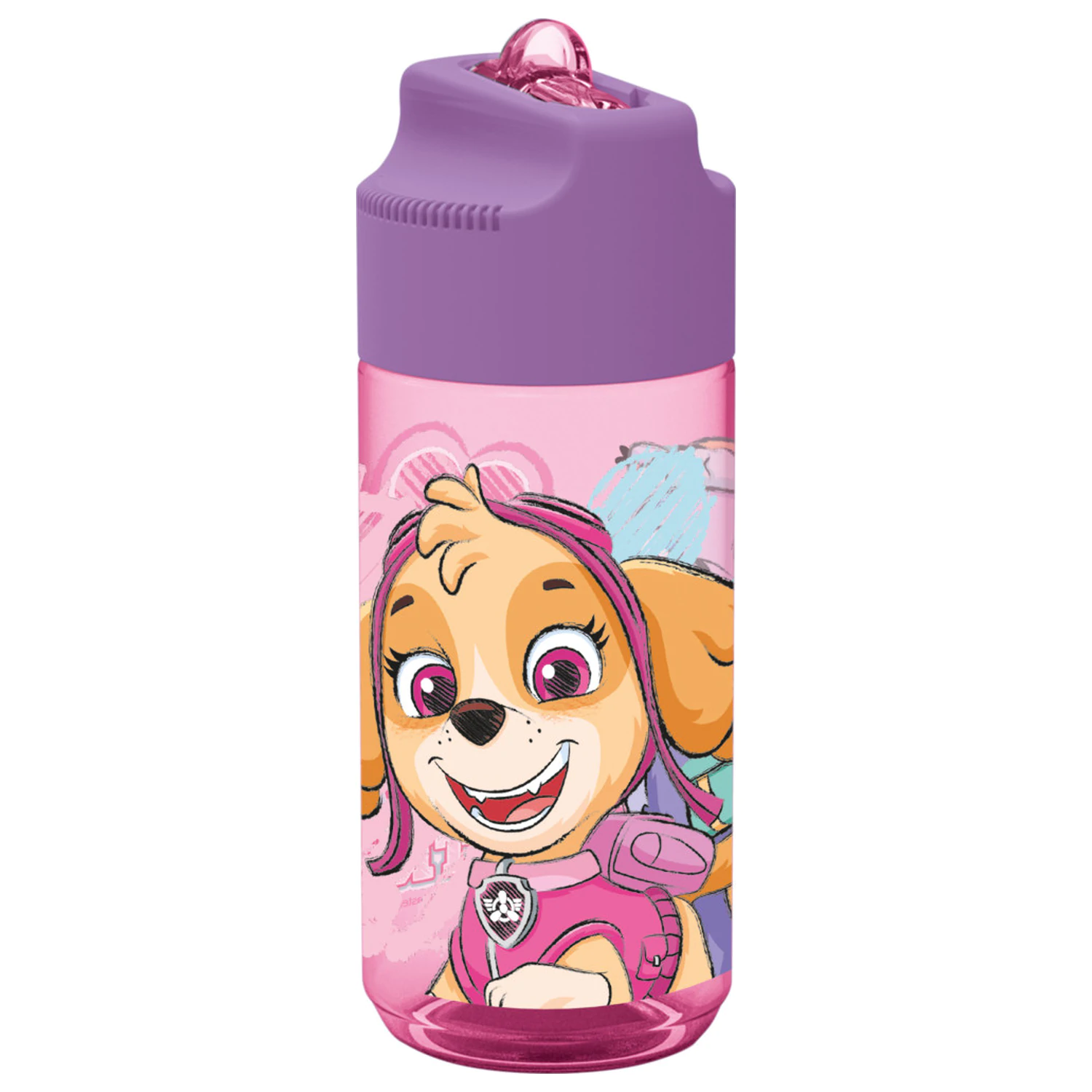 PAW Patrol Sketch Hydro Plastic Straw Water Bottle 430 ml product photo