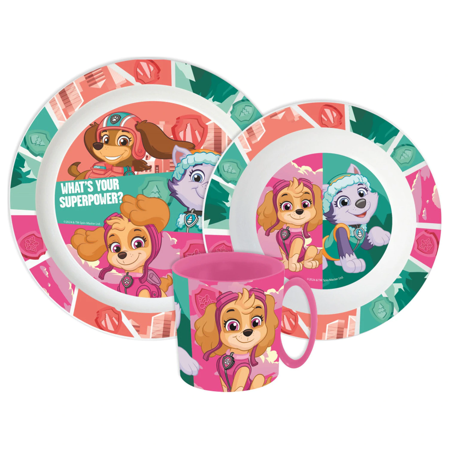 PAW Patrol Superpowers Dinnerware Set, Micro Plastic Set with Mug product photo