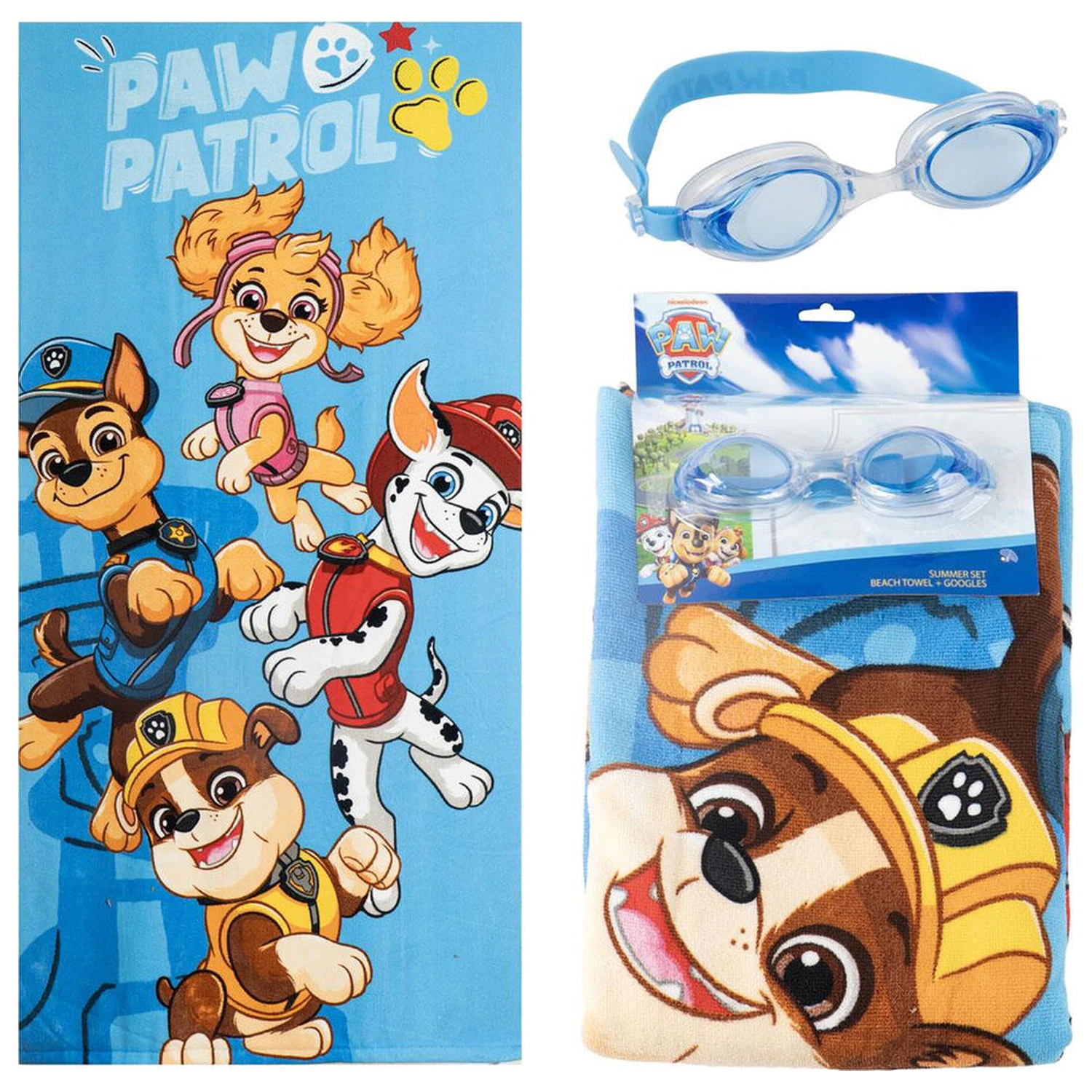 Paw Patrol towel + swimming goggles set product photo