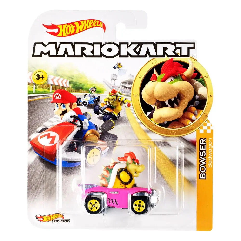 Mario Kart Hot Wheels Diecast Vehicle 1/64 Bowser (Badwagon) 8 cm product photo